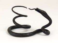 Edgar Brandt Style Hand Forged Iron Snake or Serpent Sculpture, Austria, 1920s