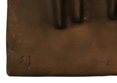 1970s American Modern Bronze Figurative Wall Hanging Sculpture by Edgar Britton