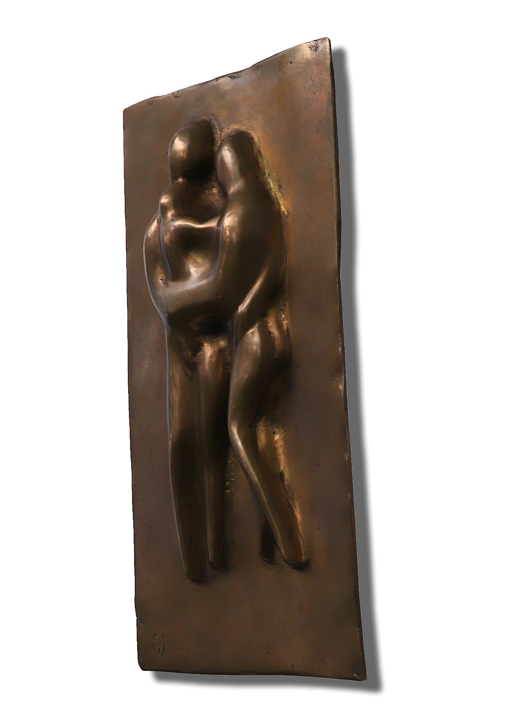 1970s American Modern Bronze Figurative Wall Hanging Sculpture by Edgar Britton 2