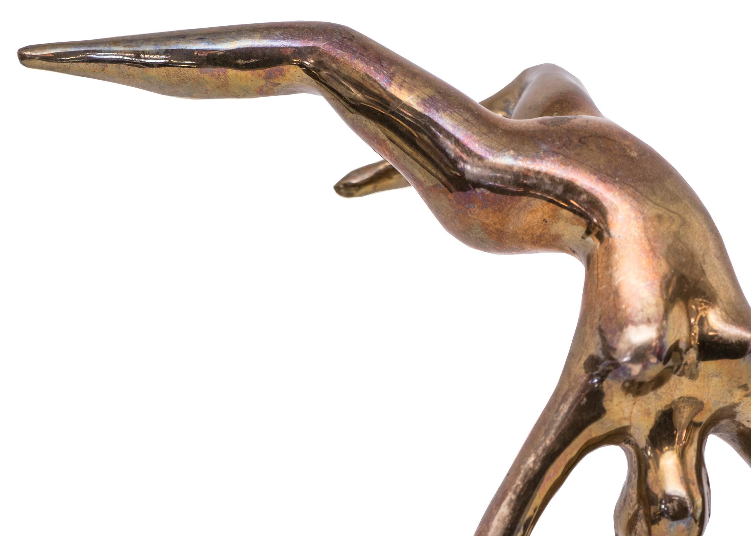 American Edgar Britton Bronze Sculpture, Untitled 'Two Nude Figures'
