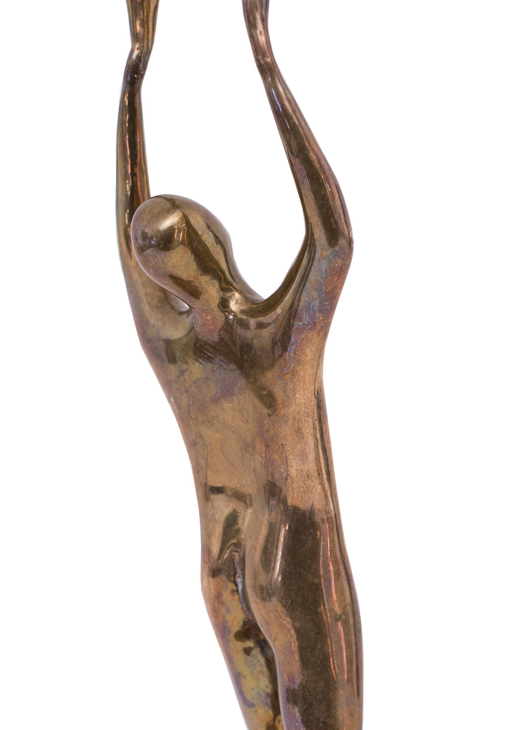 20th Century Edgar Britton Bronze Sculpture, Untitled 'Two Nude Figures'