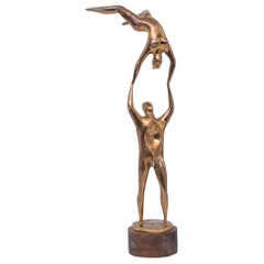 Used Edgar Britton Bronze Sculpture, Untitled 'Two Nude Figures'