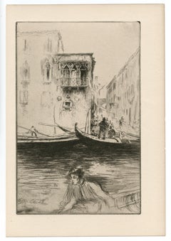 "Rio Ca Foscari, Venice" original etching