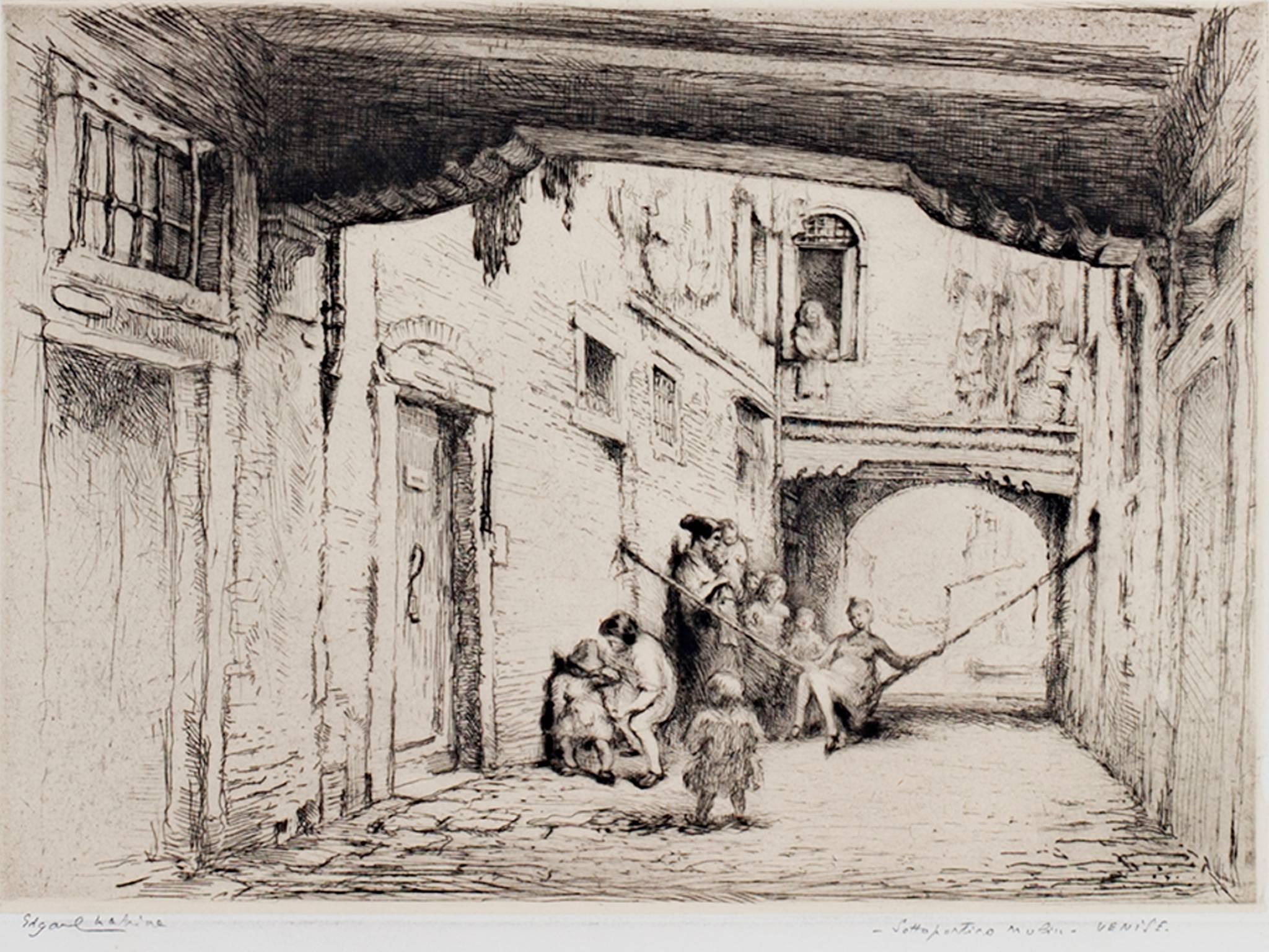 "Venise," Original Etching Artist Proof 3rd state signed by Edgar Chahine