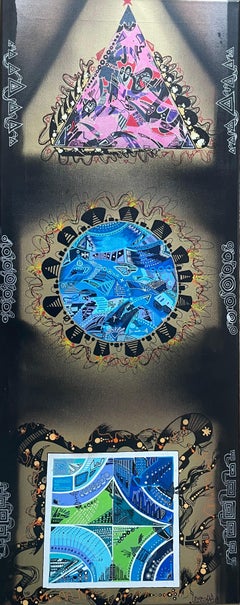 "Les 3 mondes". Street Art, contemporain, ésotérique, mystique, gestuel