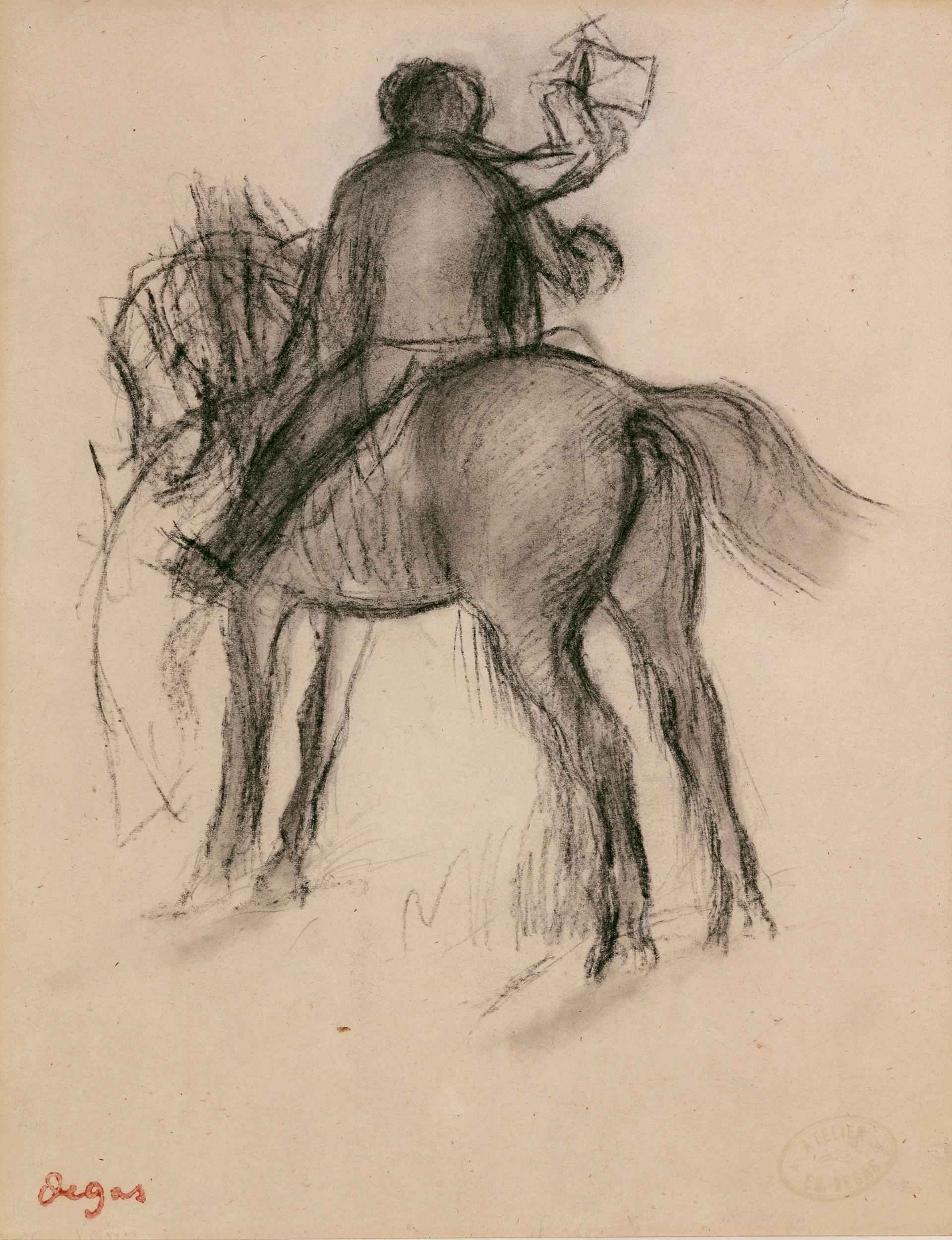 Edgar Degas Animal Painting - Cavalier