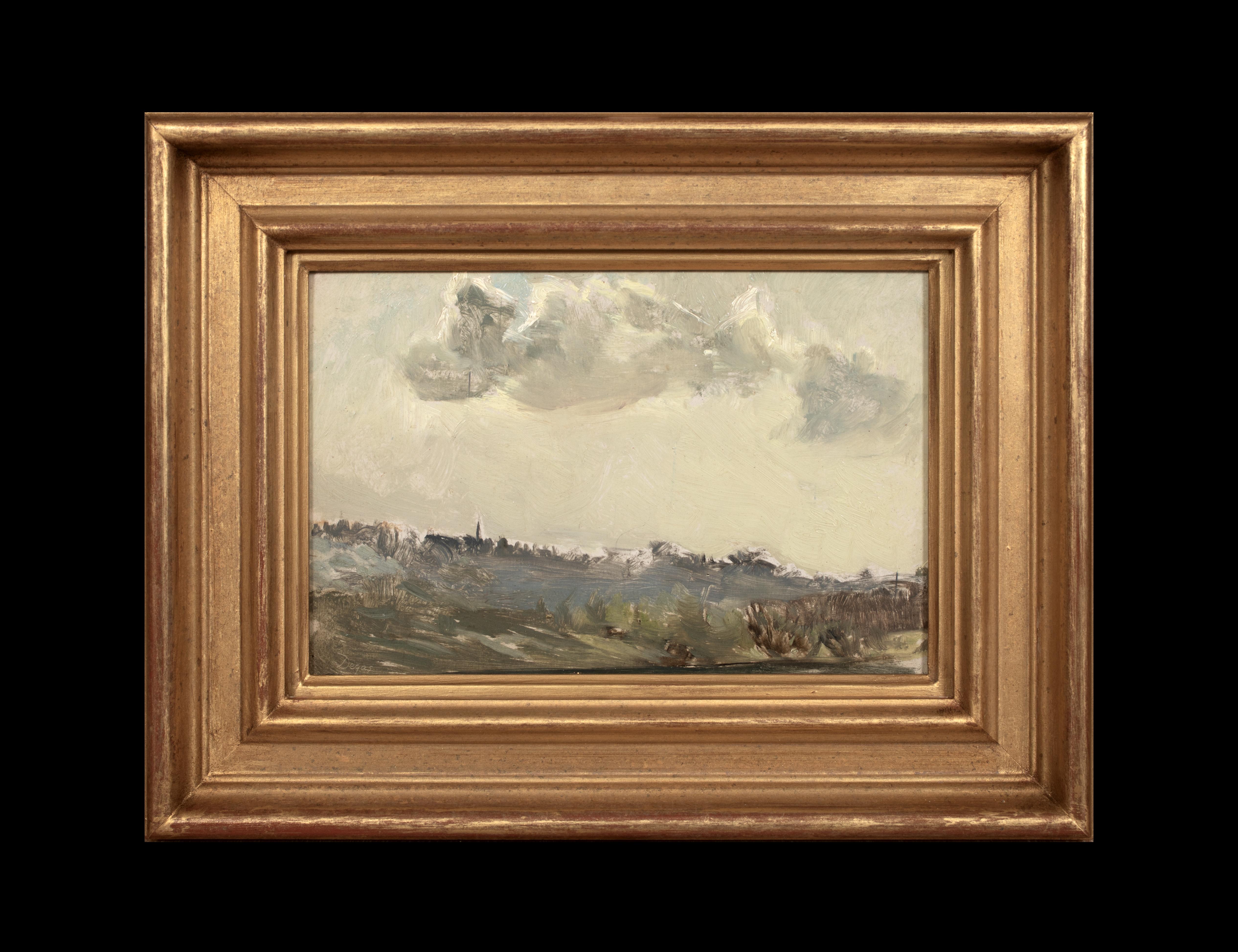 Paysage, XIX secolo  firmato Dega - Painting di Unknown