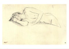 1997 Edgar Degas 'Naked Woman Lying on Her Stomach' Impressionism Neutral, Gray F
