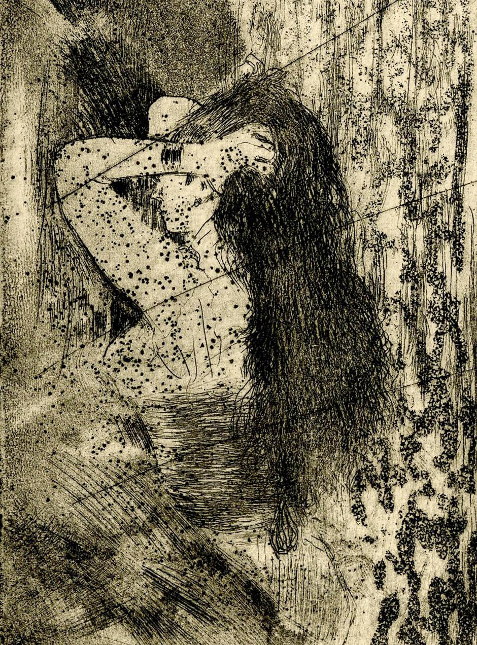 Actresses in ihren Schminkzimmern – Print von Edgar Degas