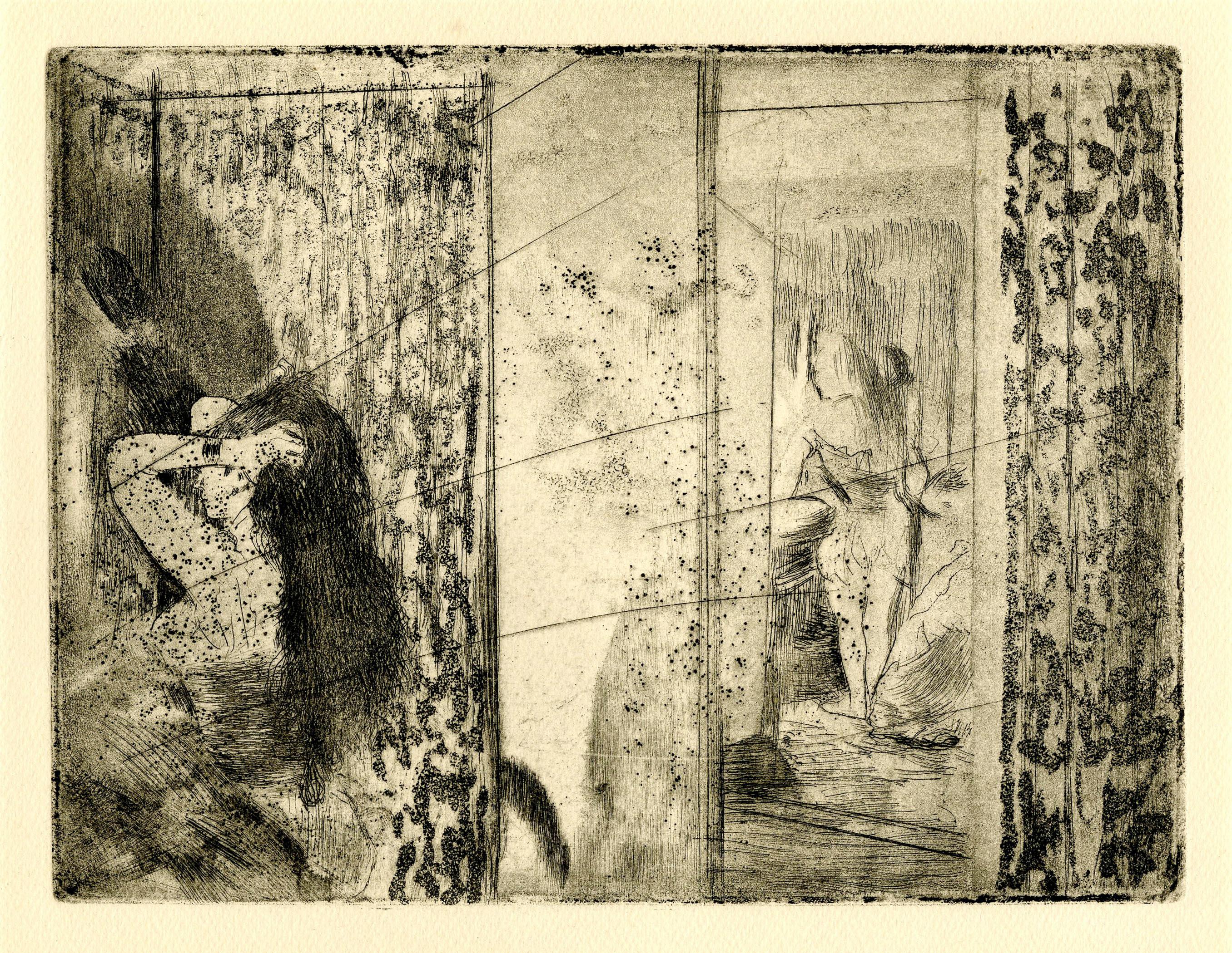 Edgar Degas Interior Print - Actresses in Their Dressing Rooms