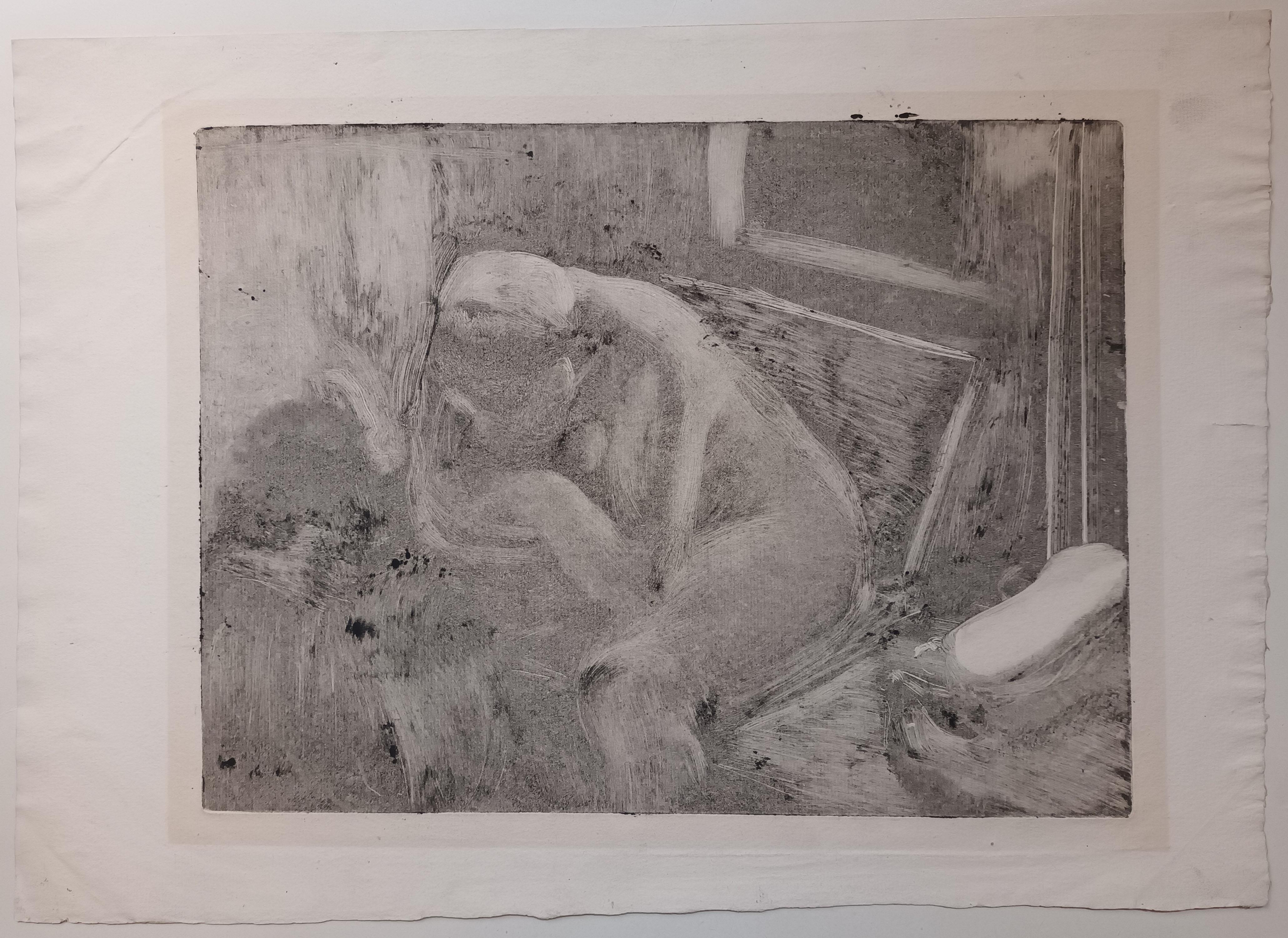[Après la toilette- Femme nue assise]. - Print by Edgar Degas