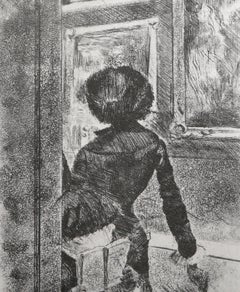 Au Louvre: La Peinture (Mary Cassatt), Impressionist Collotype after Edgar Degas