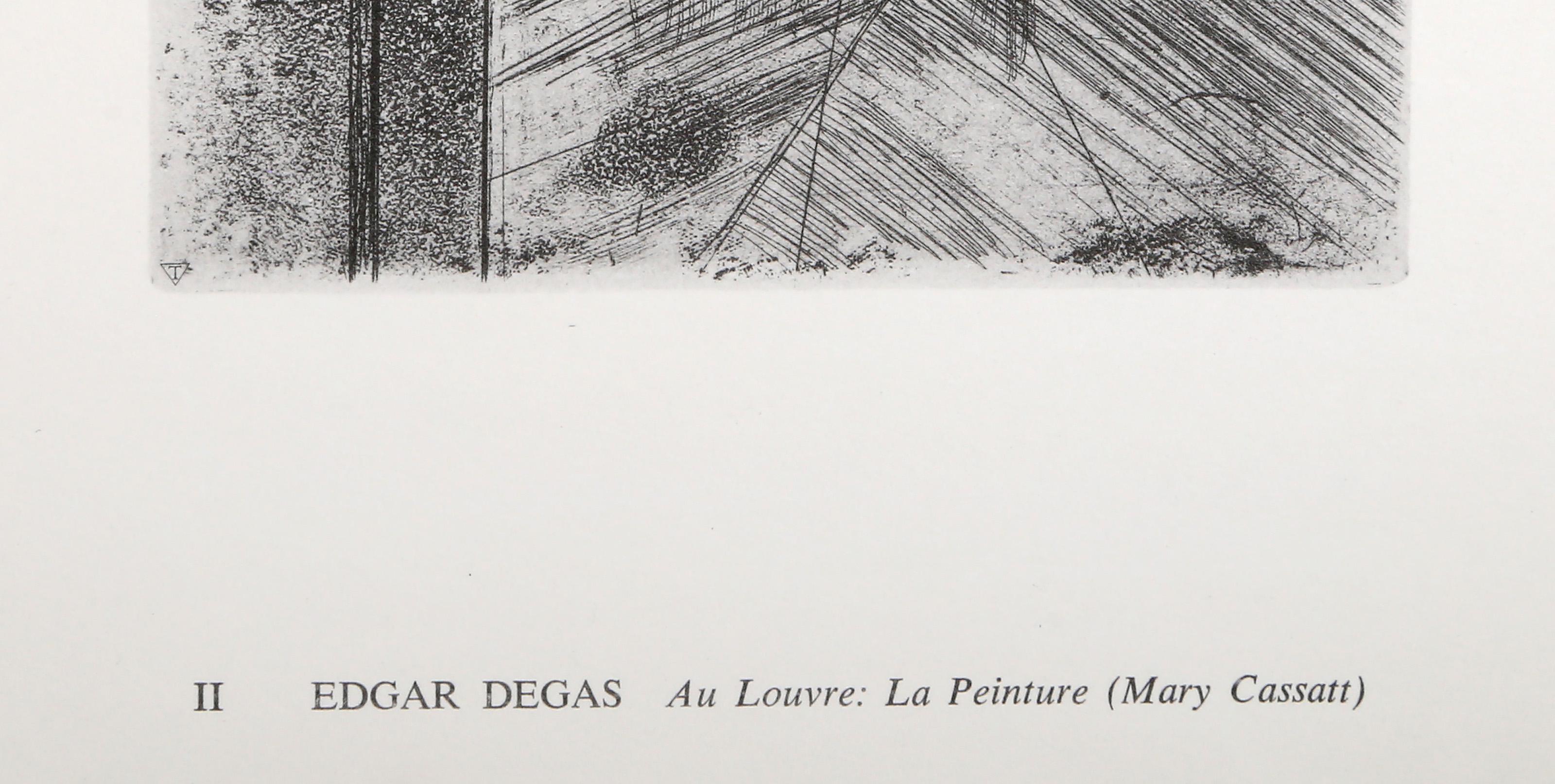 Im Louvre: La Peinture (Mary Cassatt), Impressionistischer Lichtdruck nach Edgar Degas (after) Mary Cassatt im Angebot 2