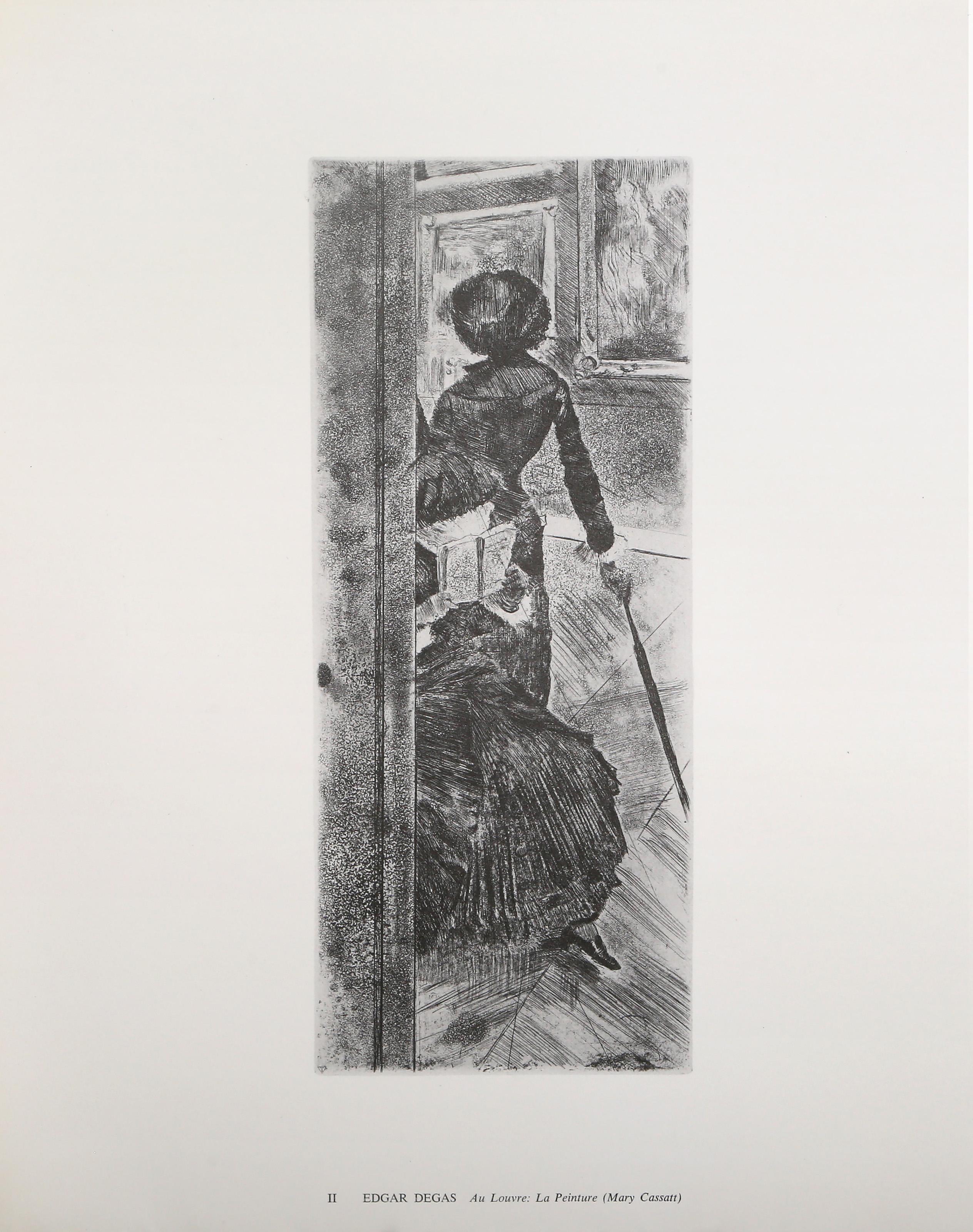 Im Louvre: La Peinture (Mary Cassatt), Impressionistischer Lichtdruck nach Edgar Degas (after) Mary Cassatt im Angebot 3