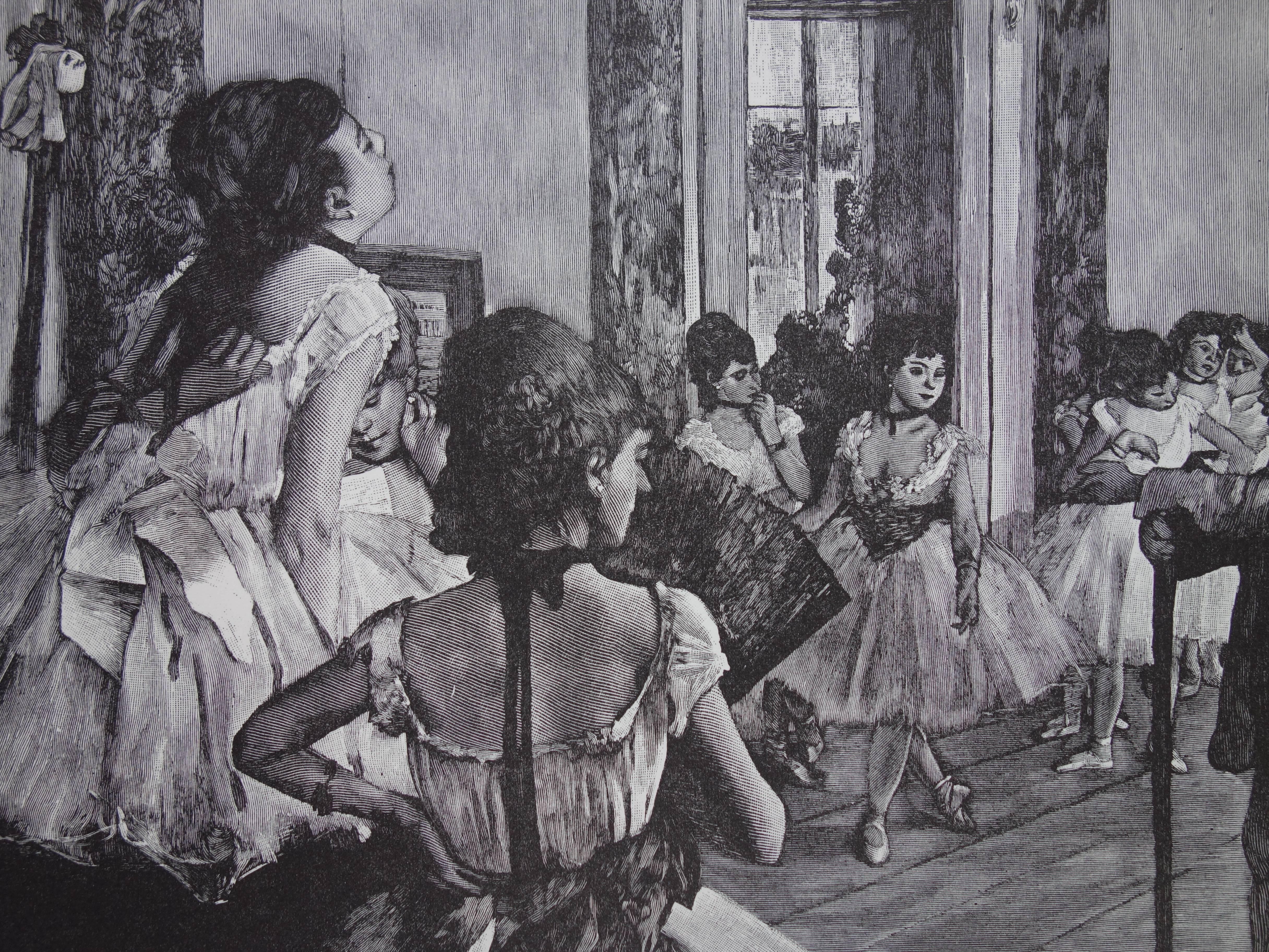 Classe de danse - gravure sur bois - édition vintage du musée du Louvre d'après Edgar DEgas en vente 1
