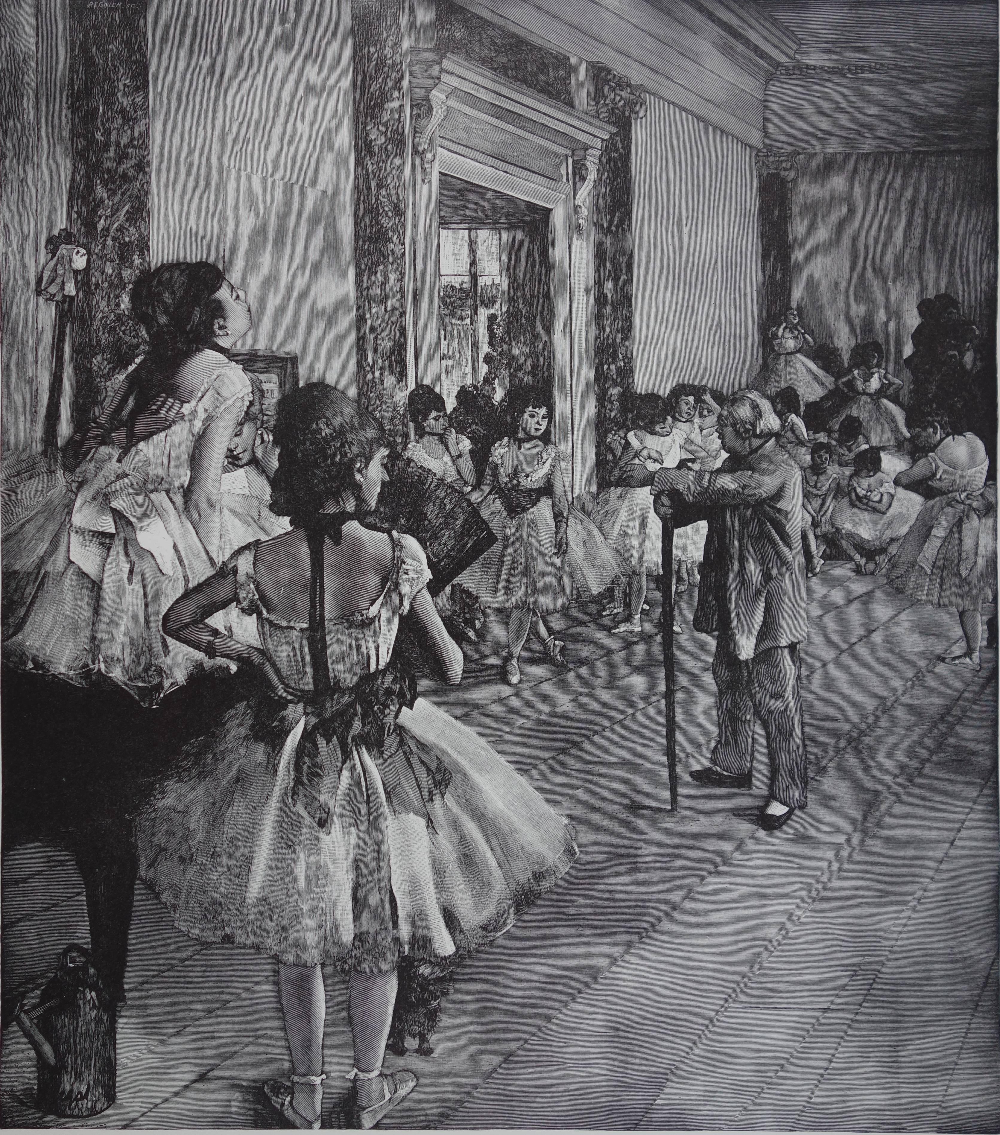 Interior Print Edgar Degas - Classe de danse - gravure sur bois - édition vintage du musée du Louvre d'après Edgar DEgas