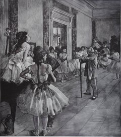 Dance class - Woodcut - Vintage Louvre Museum edition after Edgar DEGAS