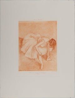 Dancer Putting on Her Slipper - Etching