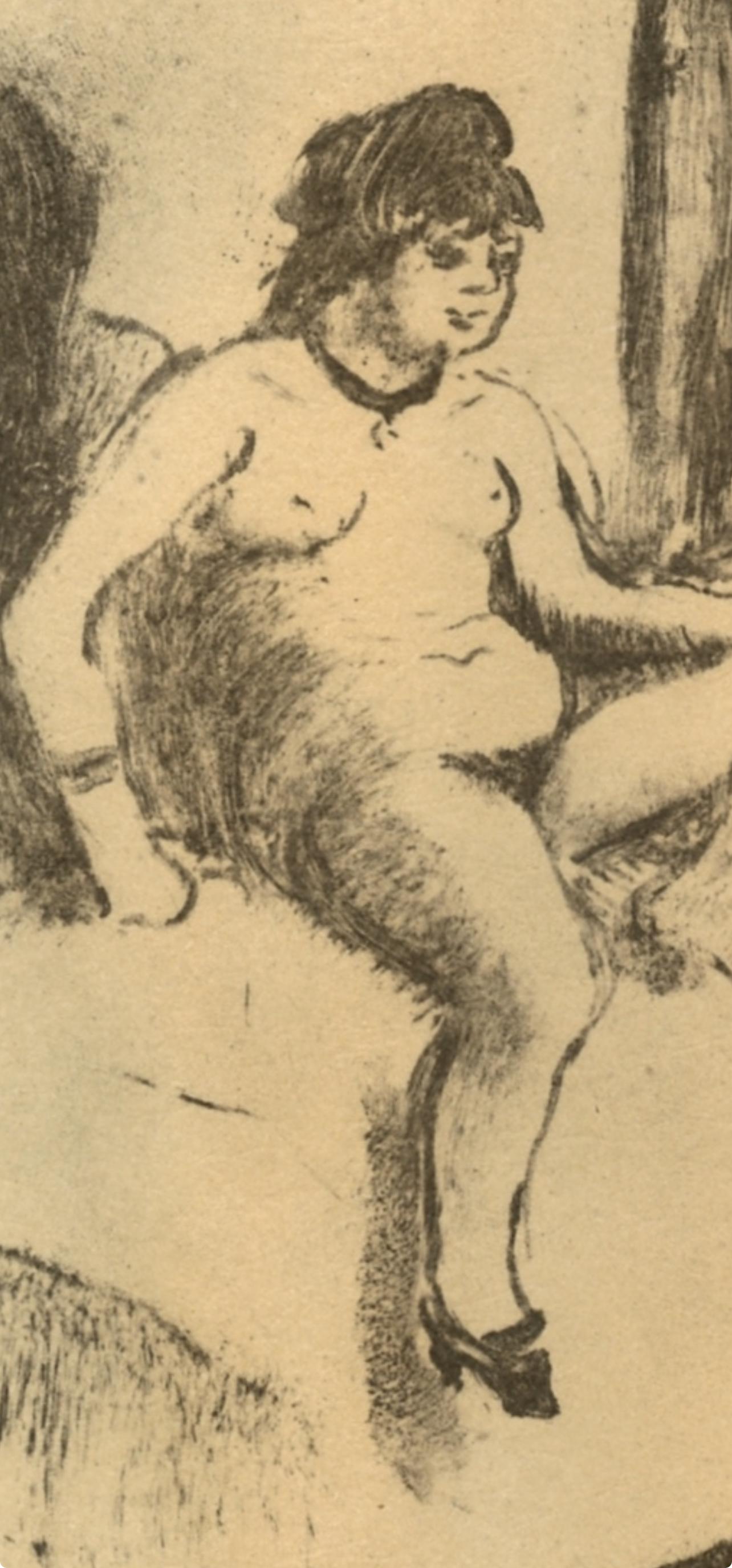 Degas, Attente, E. Degas Monotypes (after) - Print by Edgar Degas
