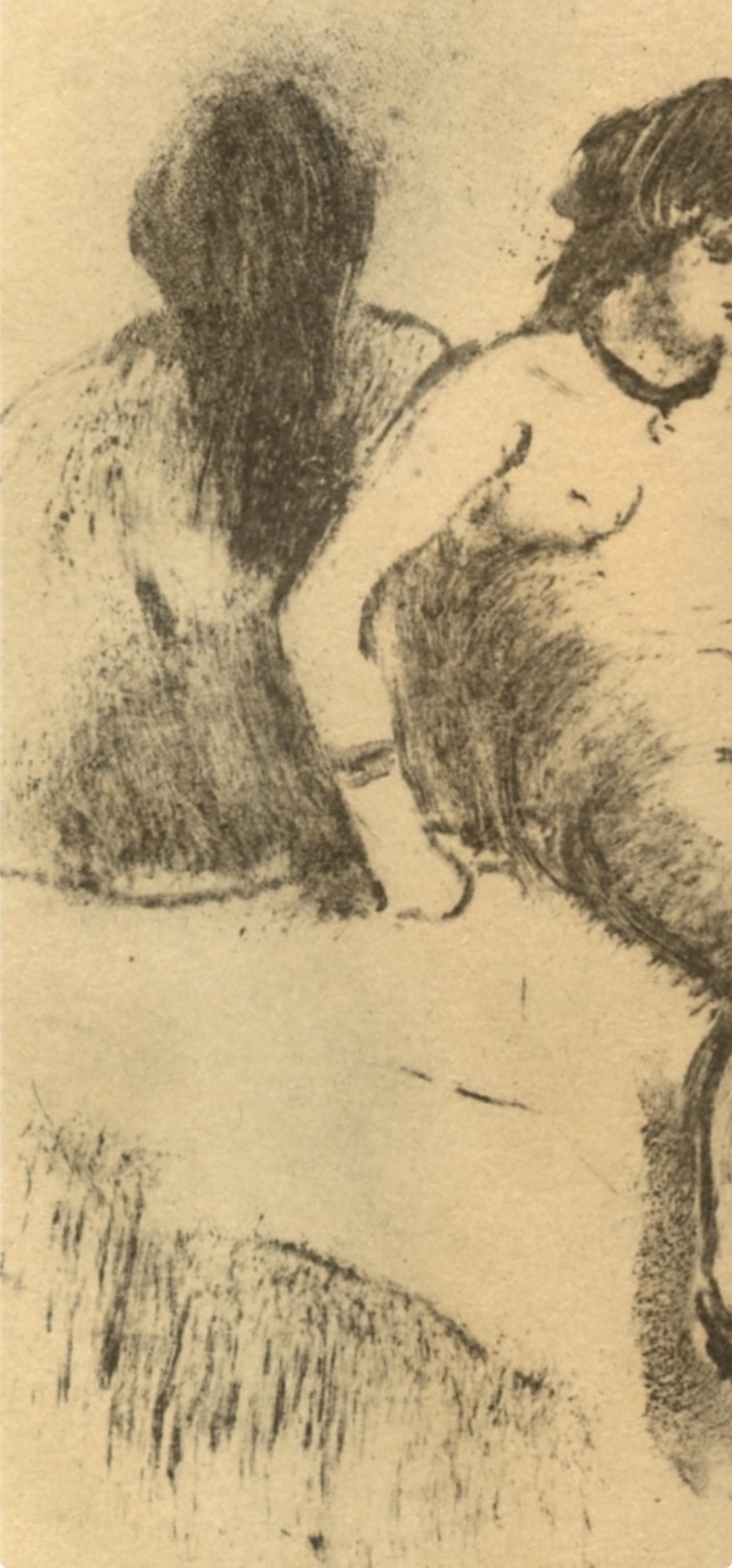 Degas, Attente, E. Degas Monotypes (after) - Impressionist Print by Edgar Degas