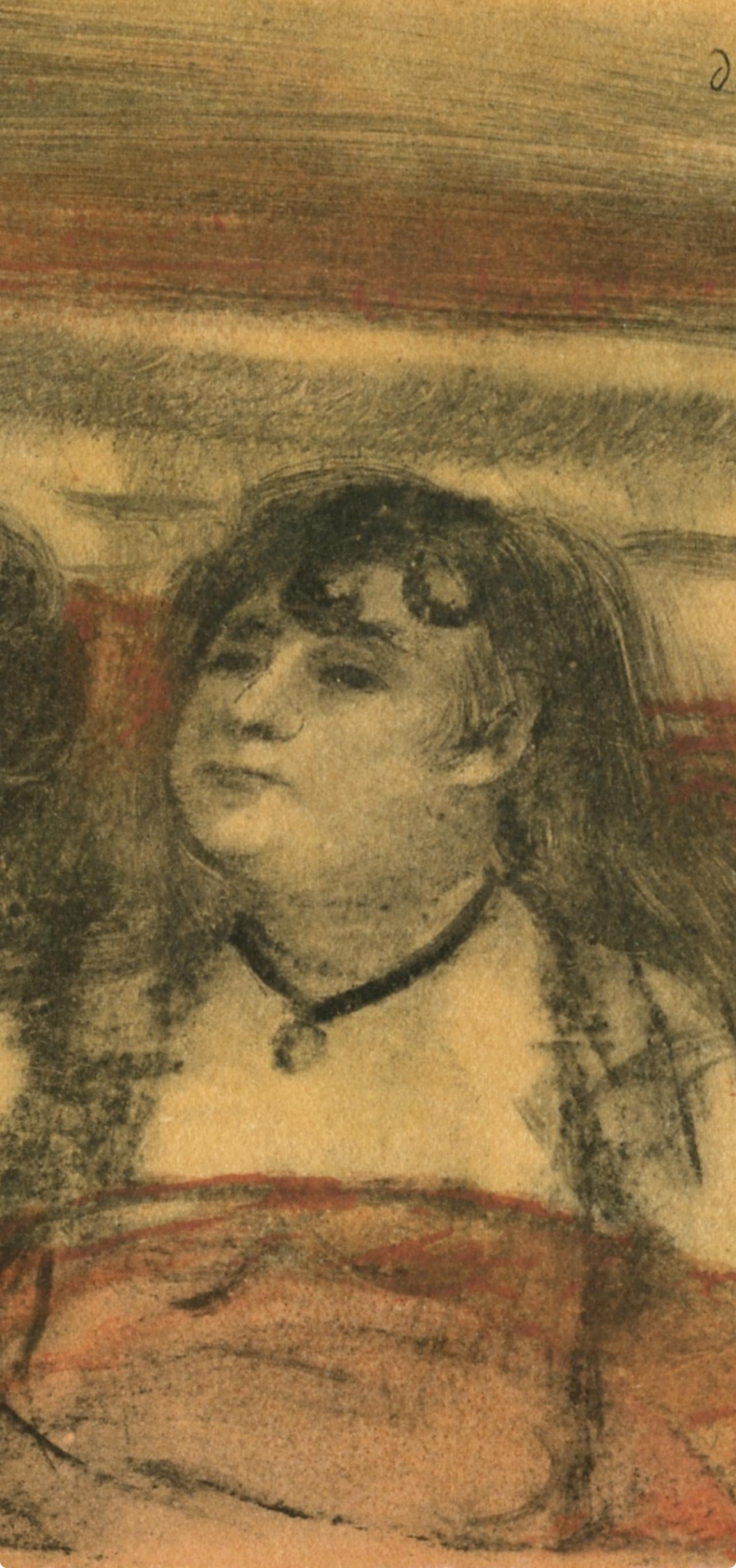 Degas, Au Salon, E. Degas Monotypes (after) - Brown Figurative Print by Edgar Degas