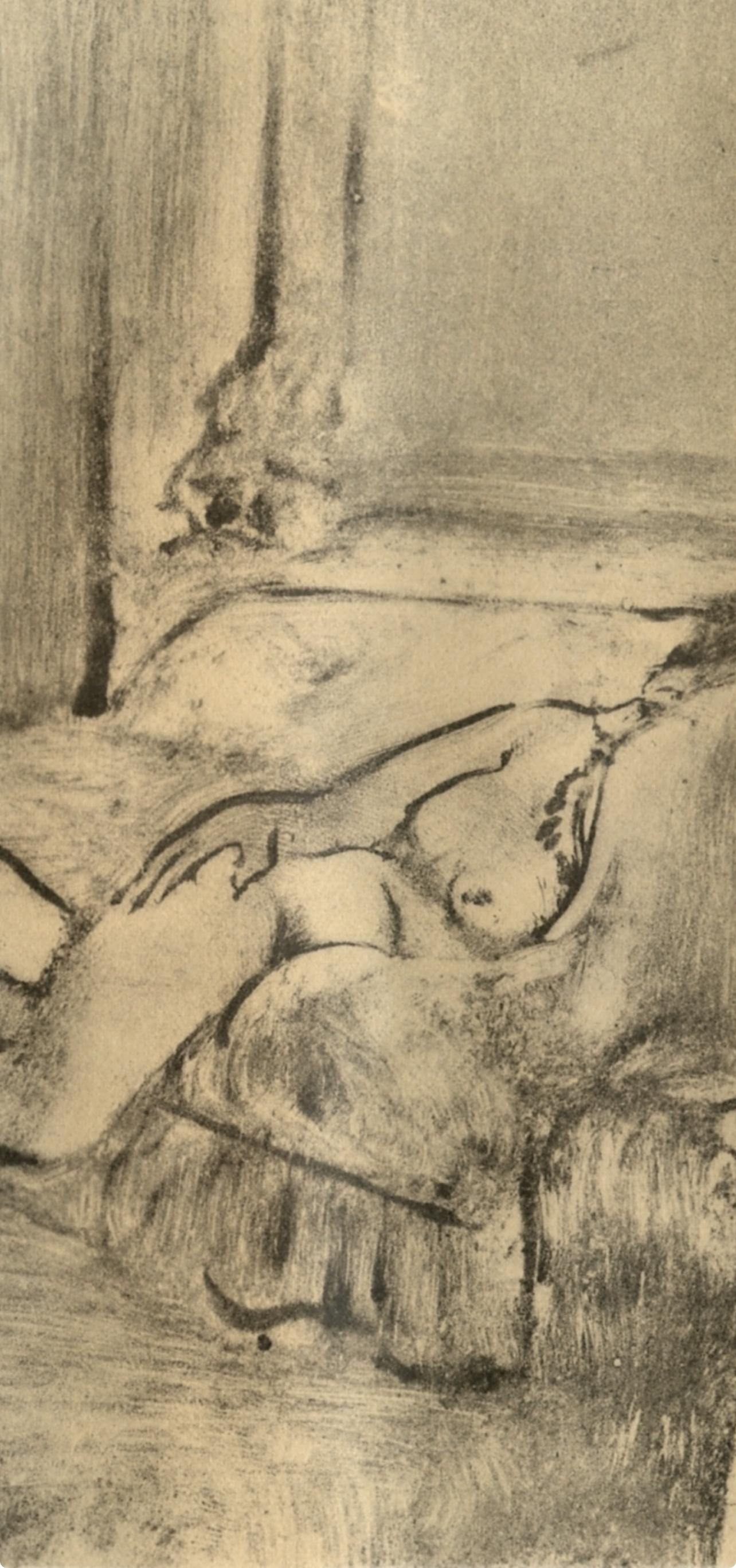 Degas, Au Salon, E. Degas Monotypes (after) - Brown Figurative Print by Edgar Degas