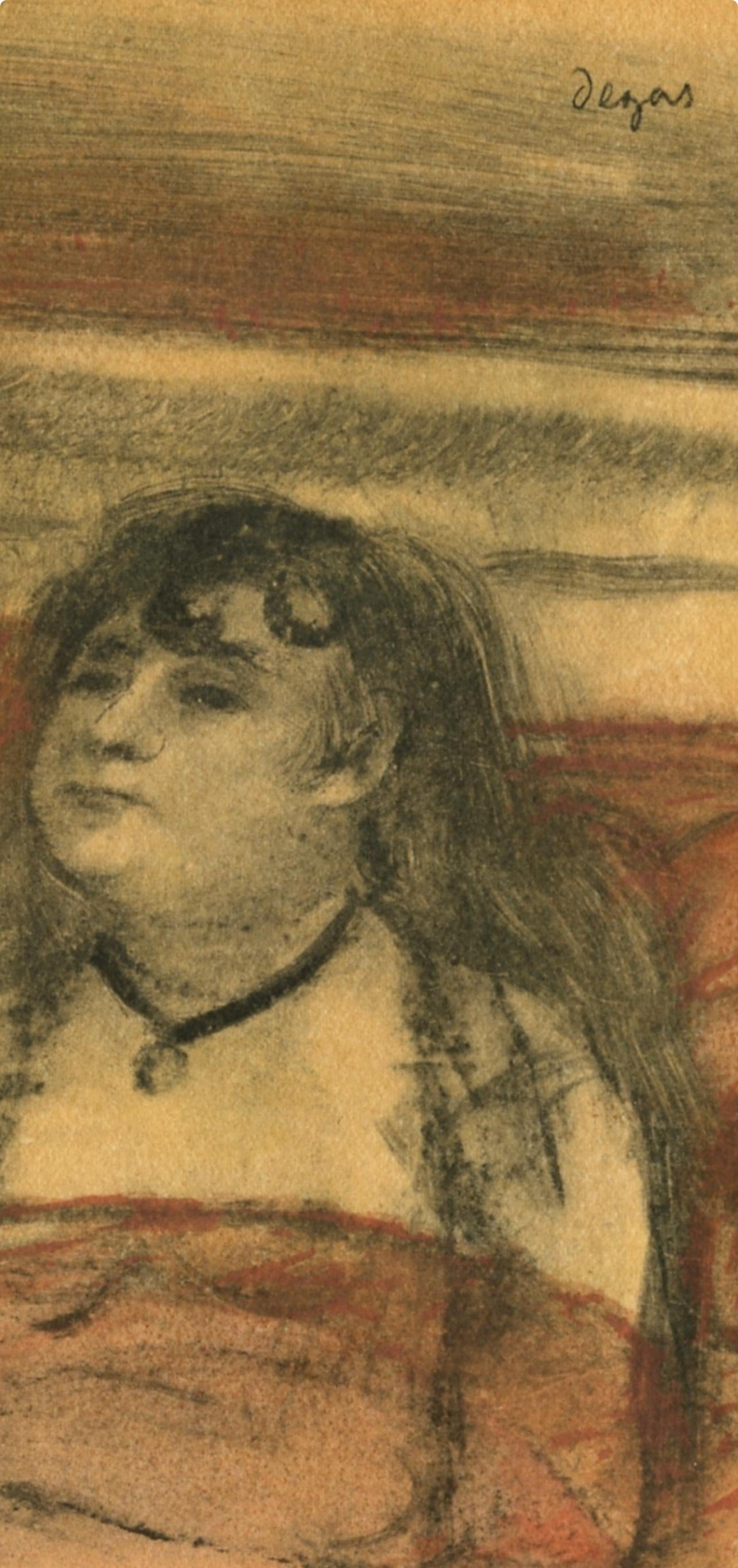 Medium: Engraving on vélin du Marais paper
Year: 1948
Paper Size: 12.25 x 9.125 inches; image size: 6.25 x 8.25 inches
Inscription: Unsigned and unnumbered, as issued
Notes: From the volume, E. Degas Monotypes, 1948. Published by Quatre