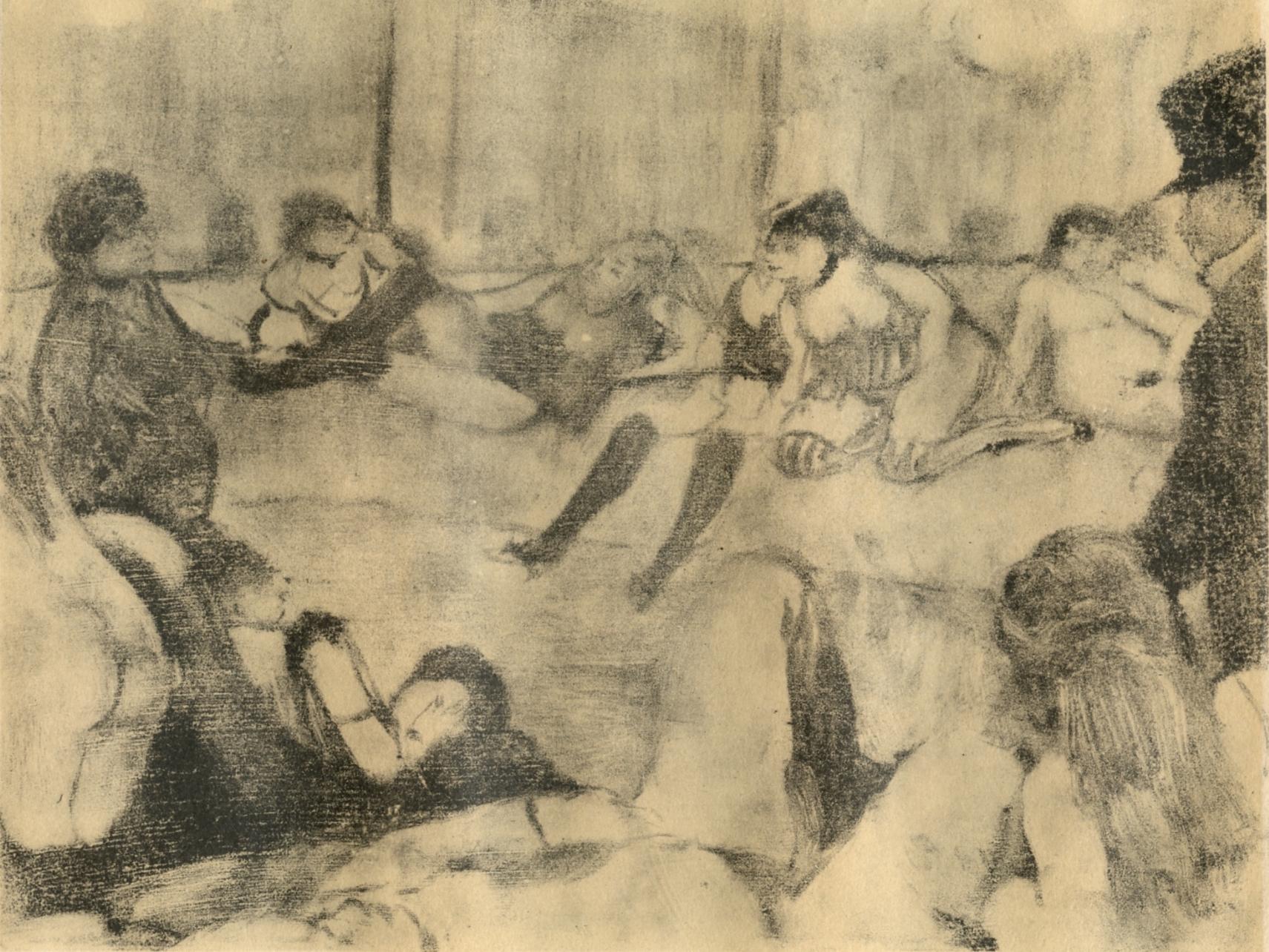 Edgar Degas Figurative Print – Degas, Au Salon, Les Monotypes (nach)