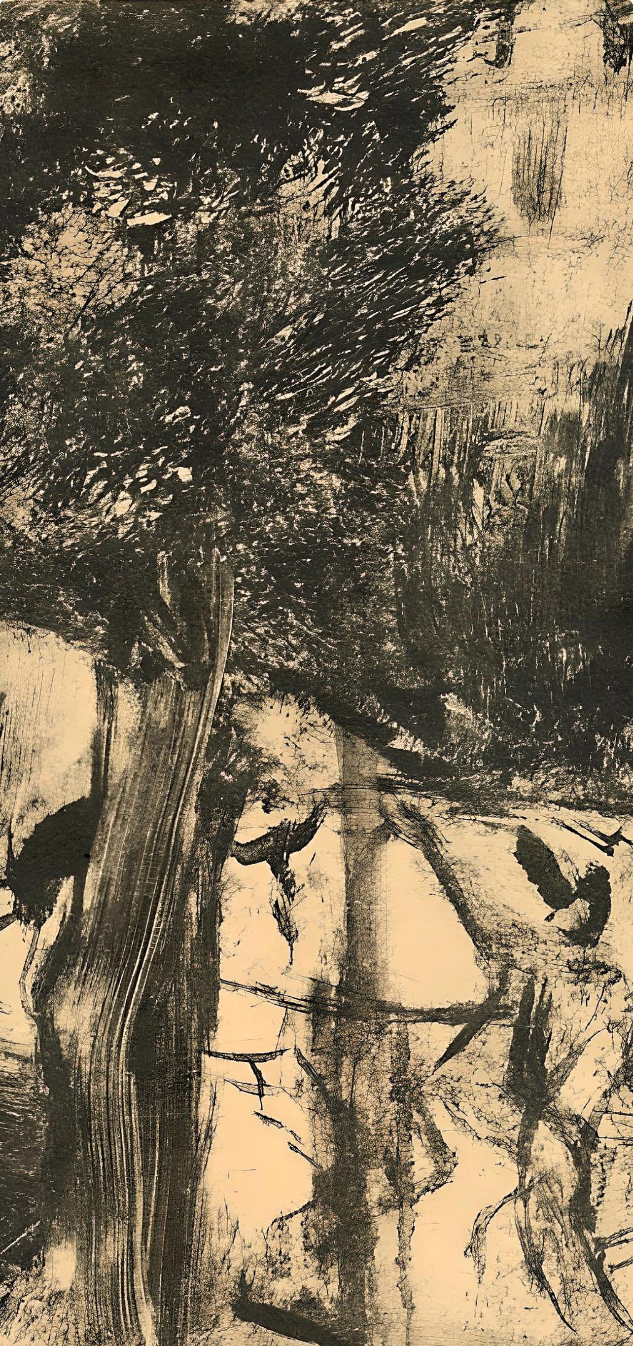 Degas, Avenue du Bois-de-Bologne, E. Degas Monotypes (after) - Black Landscape Print by Edgar Degas