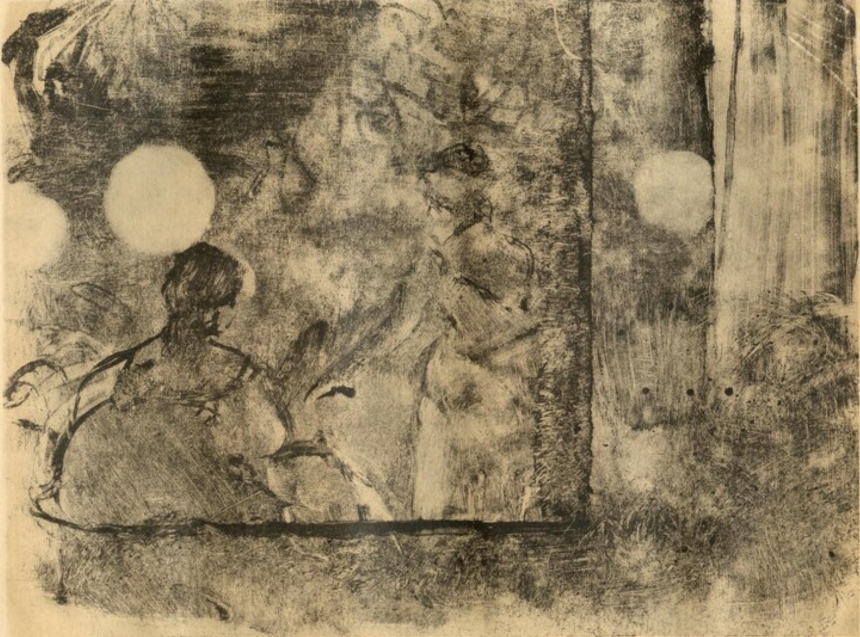 Edgar Degas Landscape Print - Degas, Cafe-Concert, E. Degas Monotypes (after)