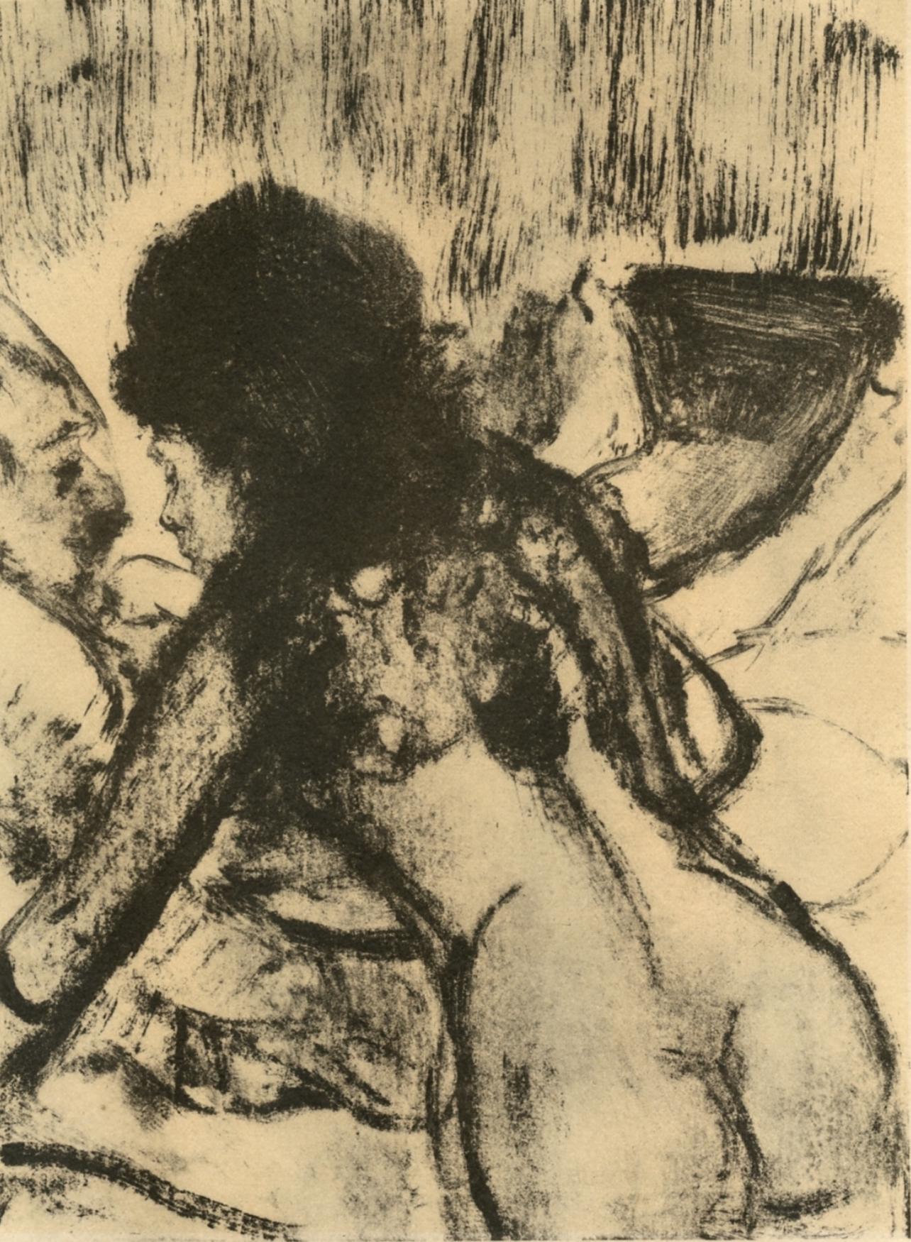 Edgar Degas Interior Print - Degas, Conversation, Les Monotypes (after)