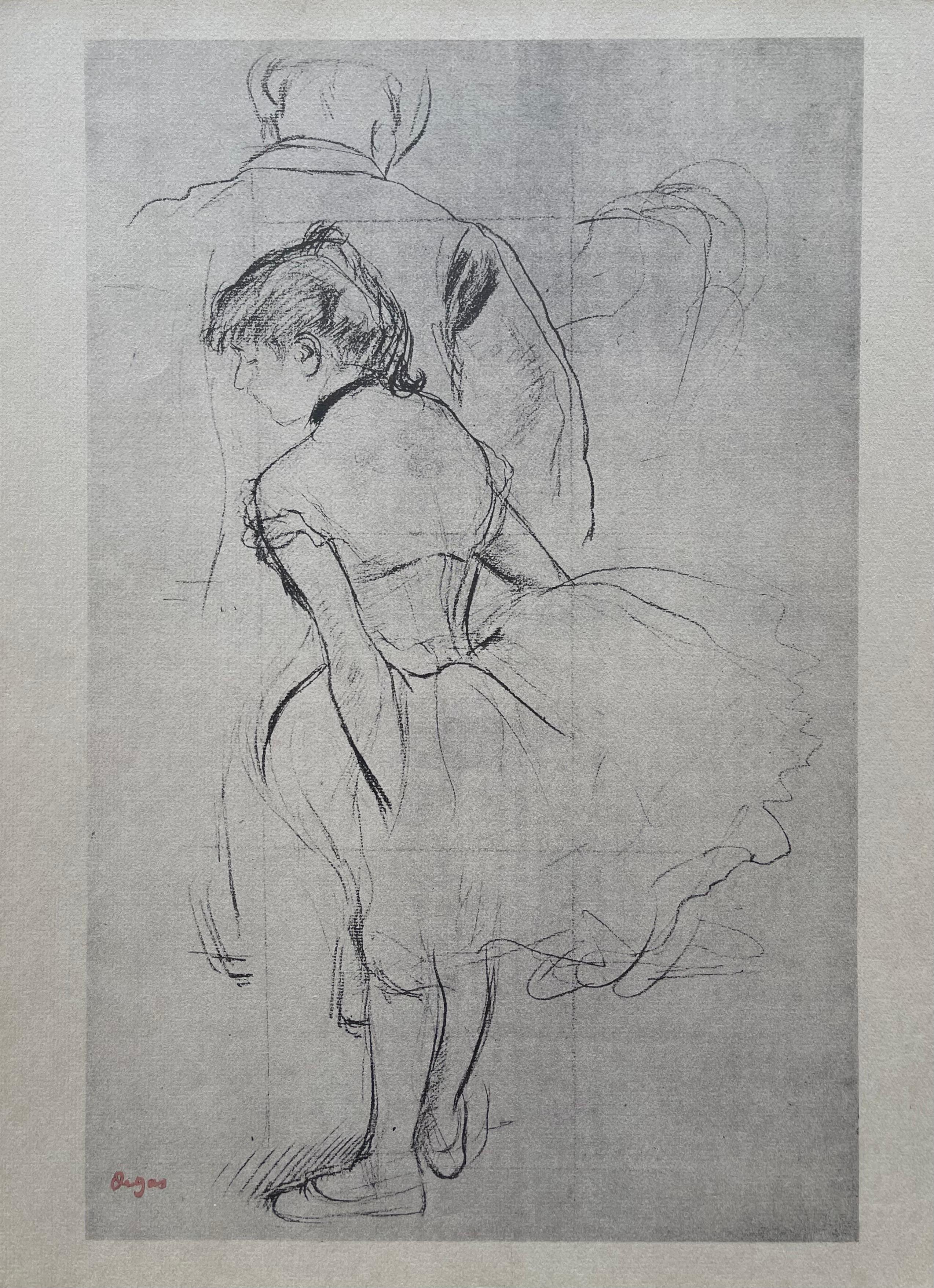 Degas, Tänzerin, die ihr Kleid arrangiert, Zehn Ballettskizzen (nach) im Angebot 1