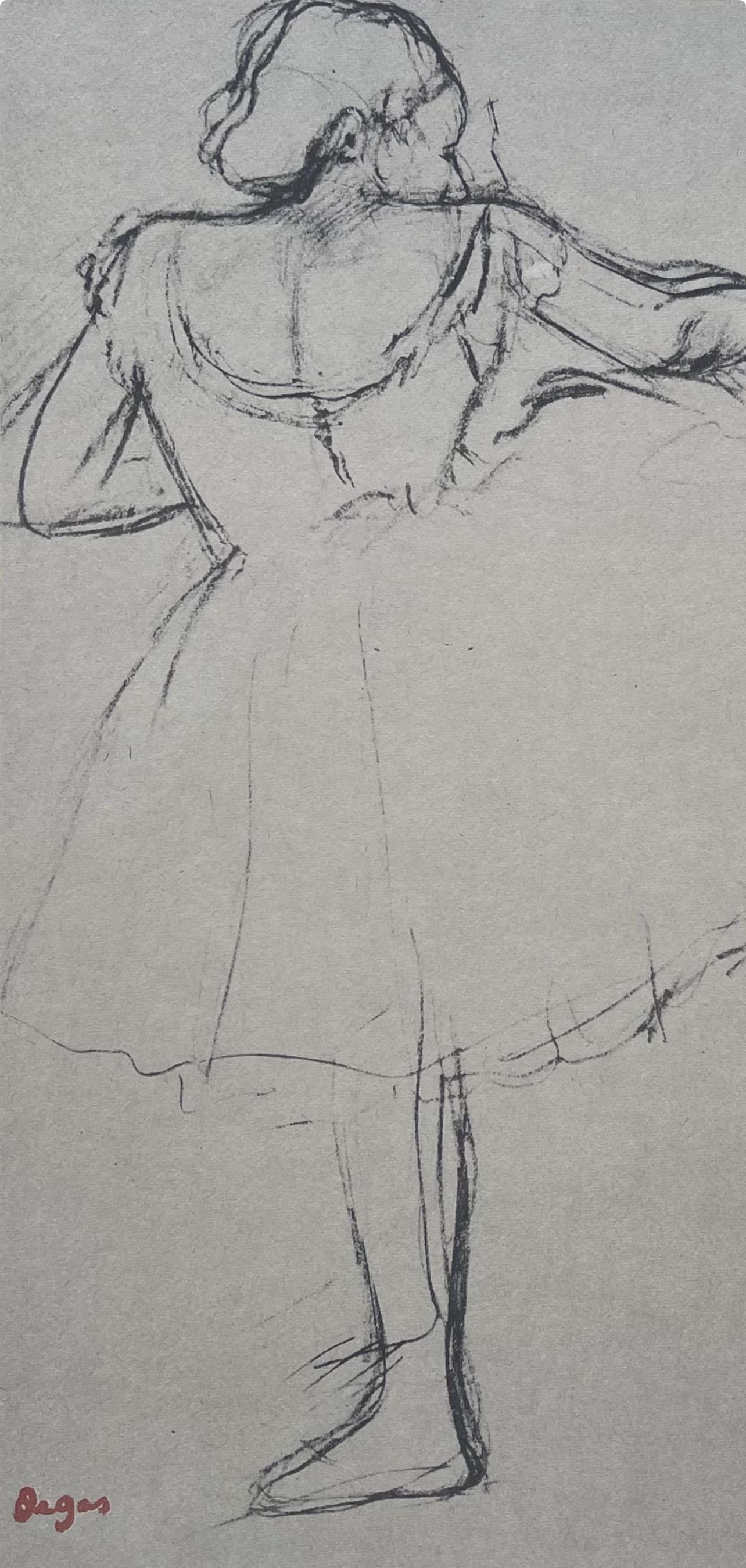 Degas, Tänzerin an der Bar, Zehn Ballettskizzen (nach) – Print von Edgar Degas