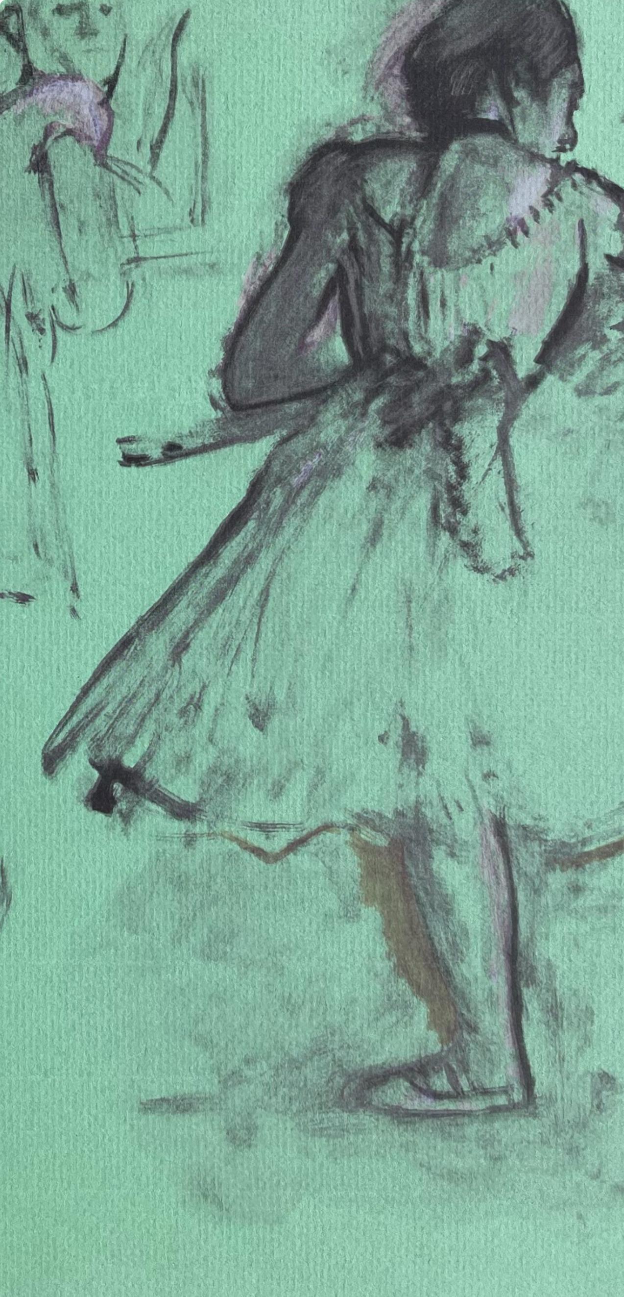 Degas, Tänzerin an der Bar, Zehn Ballettskizzen (nach) (Impressionismus), Print, von Edgar Degas