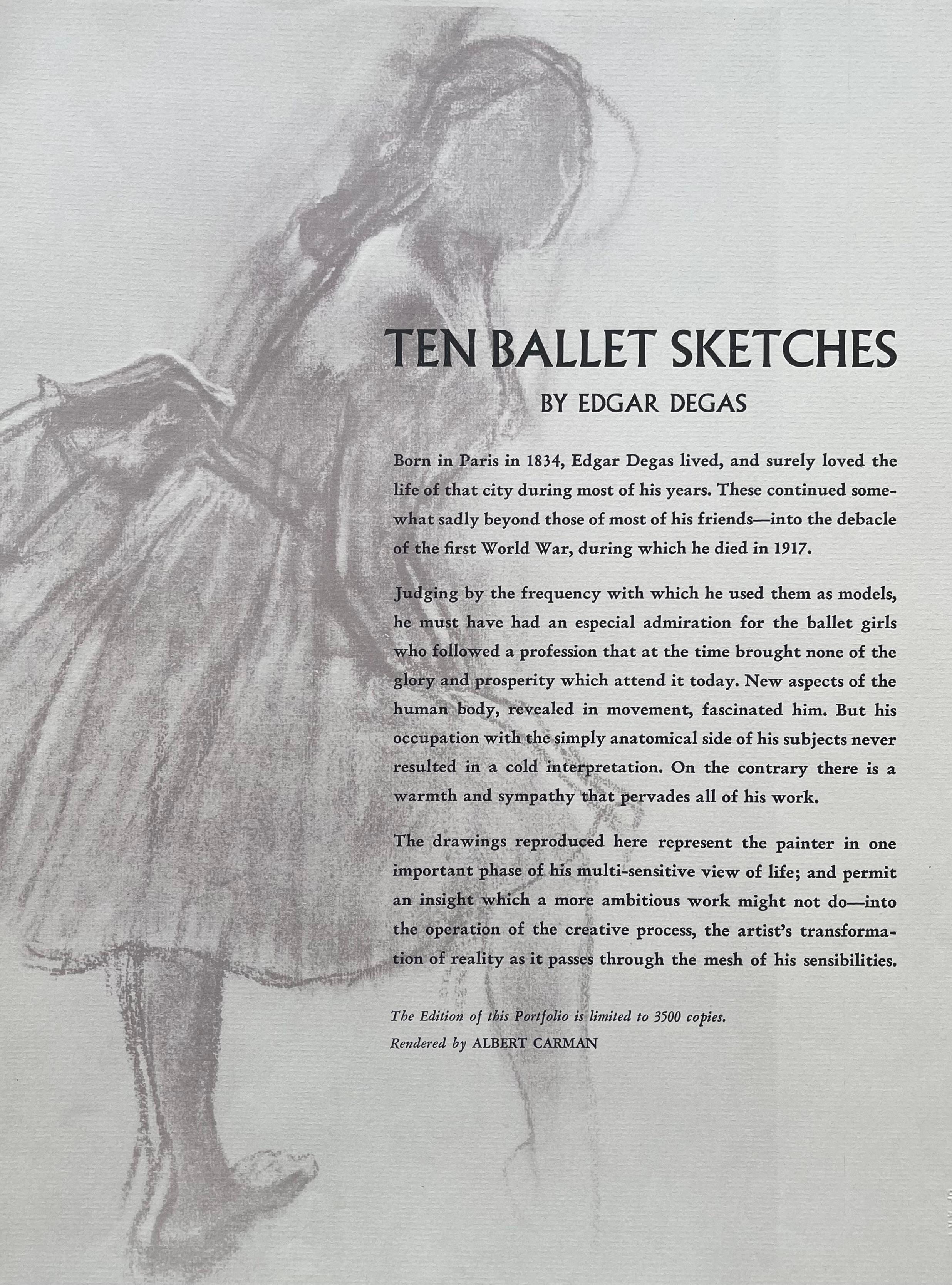 Degas, Dancer at the bar, Ten Ballet Sketches (after) For Sale 1
