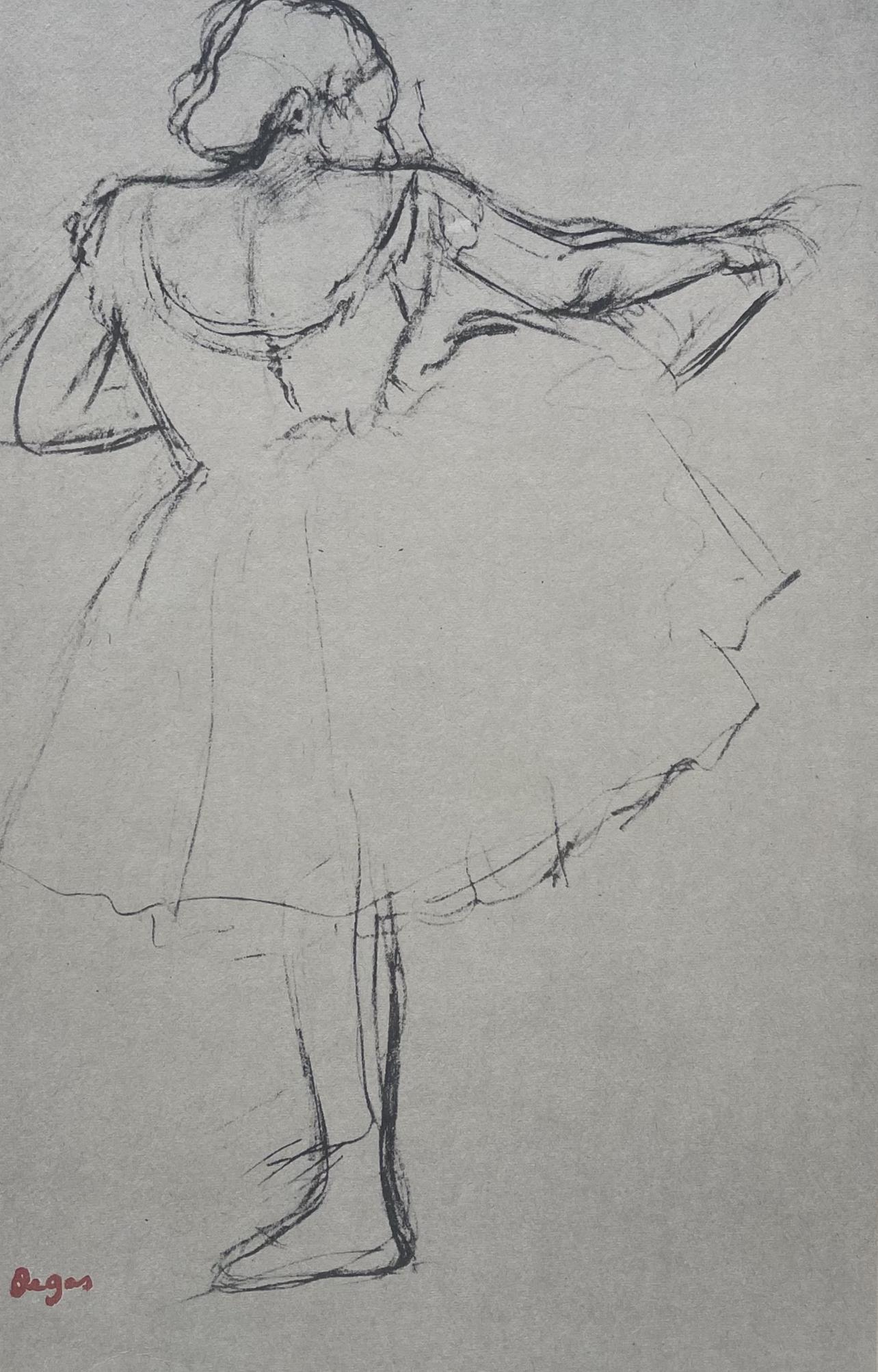 Edgar Degas Interior Print – Degas, Tänzerin an der Bar, Zehn Ballettskizzen (nach)
