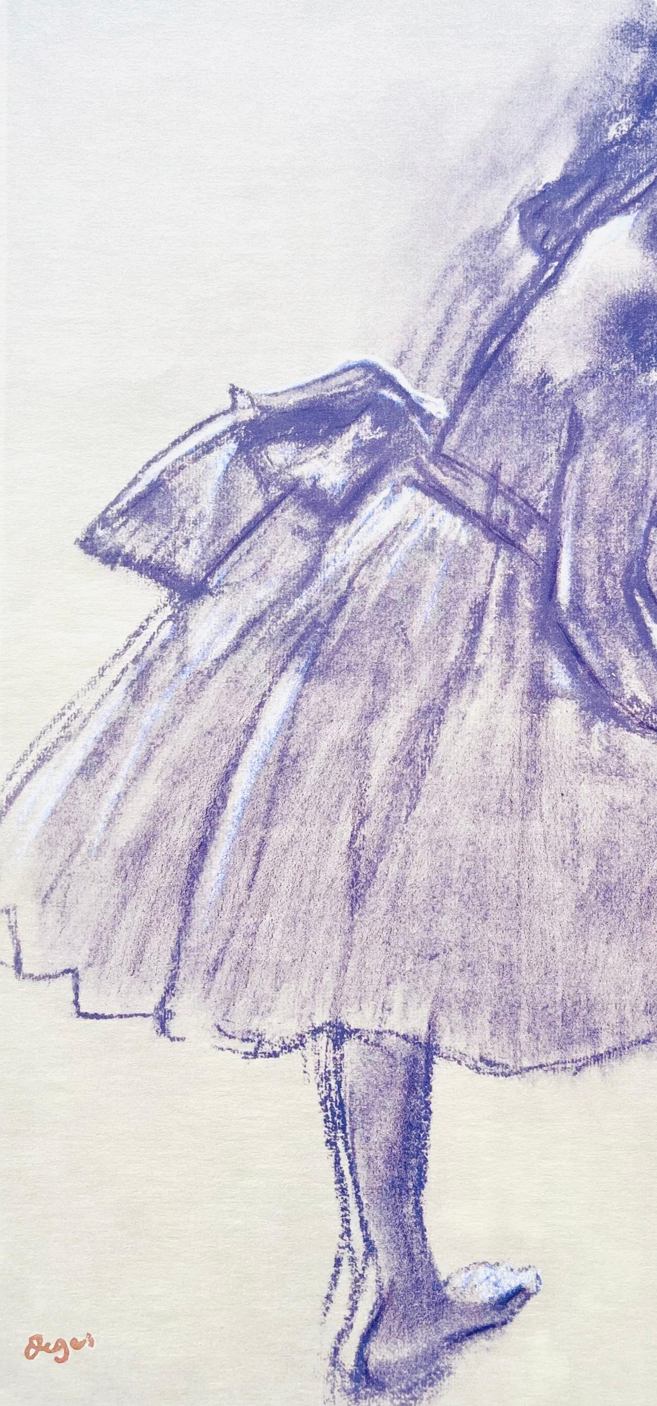 Degas, Dancer standing, in profile, Ten Ballet Sketches (after) - Impressionist Print by Edgar Degas
