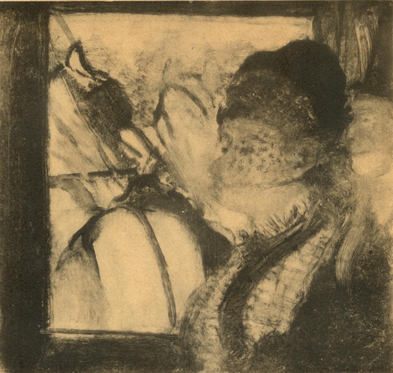 Edgar Degas Interior Print - Degas, Dans l'Omnibus, Les Monotypes (after)