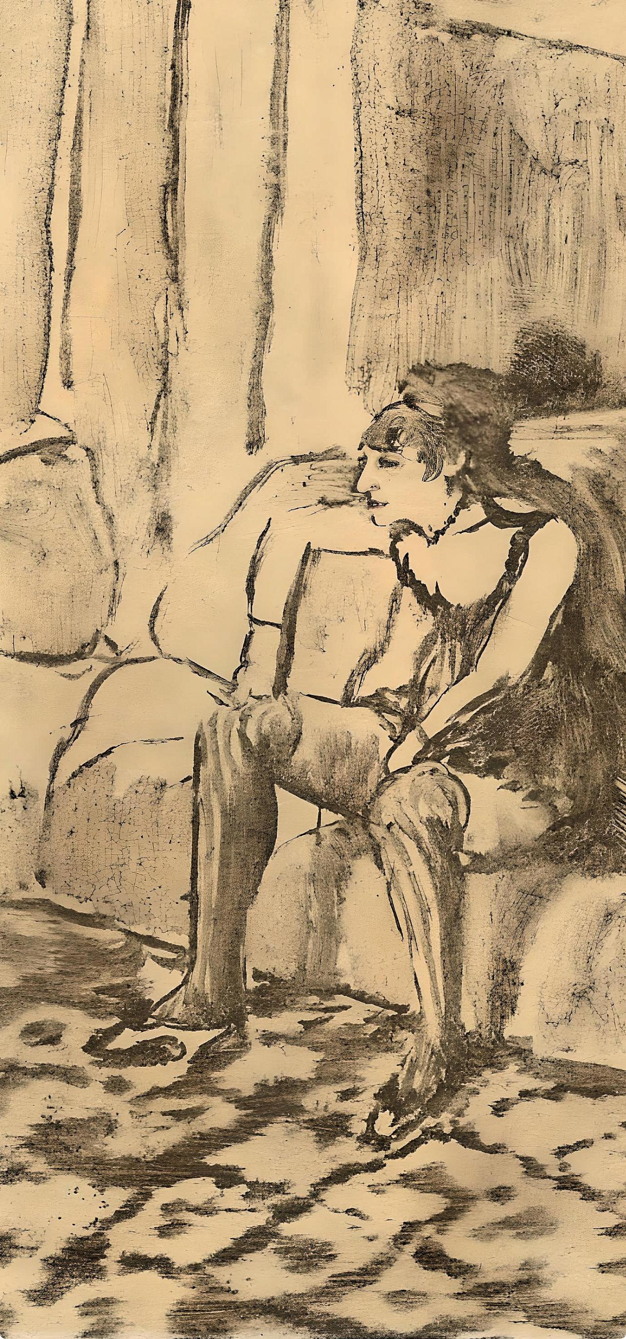 Degas, Deux Femmes, E. Degas Monotypes (after) - Impressionist Print by Edgar Degas
