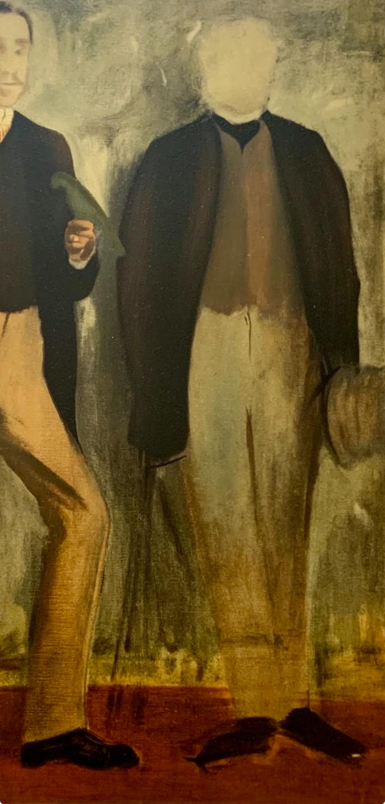 Degas, Deux hommes en pied, Les Réalistes Lyriques (nach) (Post-Impressionismus), Print, von Edgar Degas