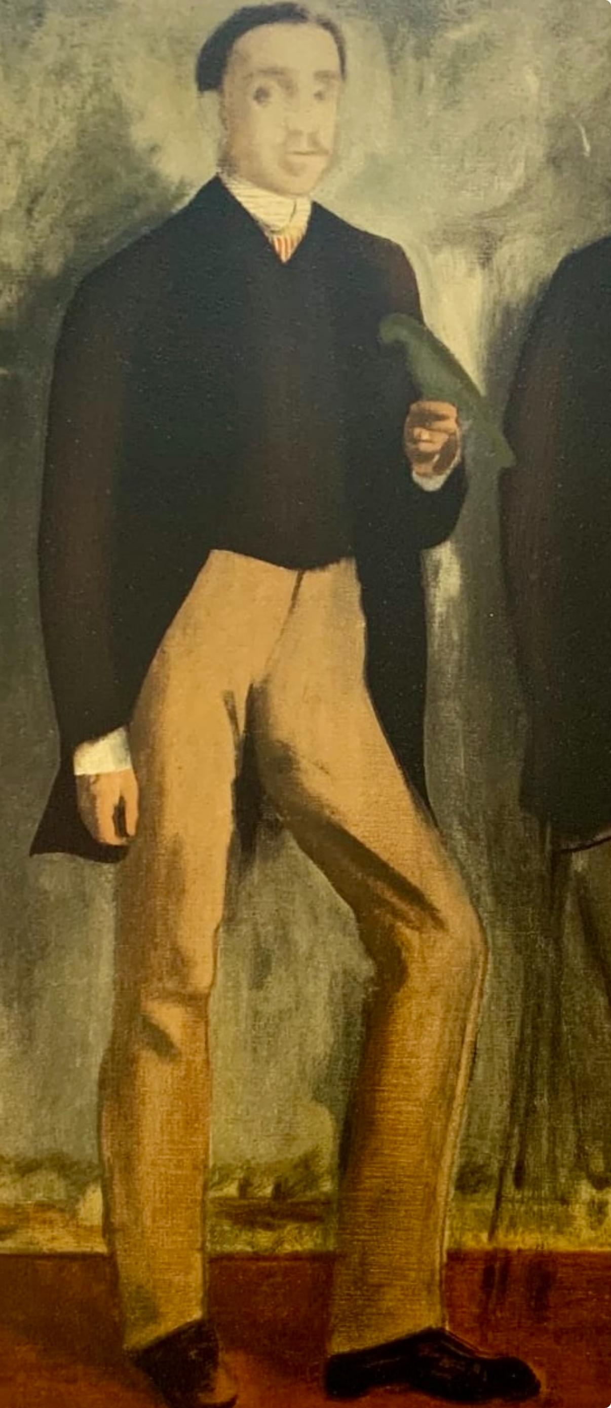 Dega, Deux hommes en pied, Les Réalistes Lyriques (d'après) - Marron Figurative Print par Edgar Degas