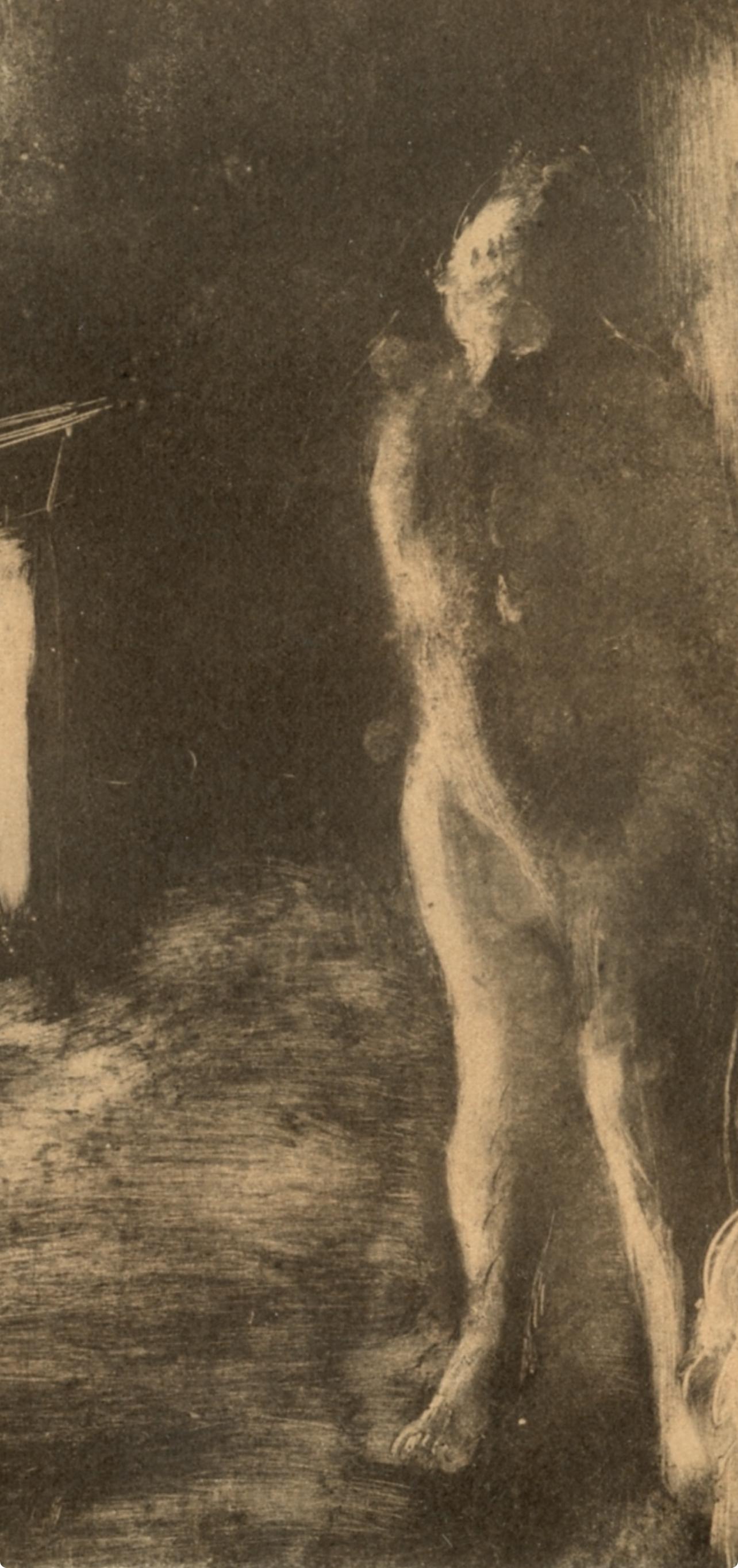 Dega, Devant la Cheminee, monotipi di E. Degas (dopo) - Print Impressionismo di Edgar Degas