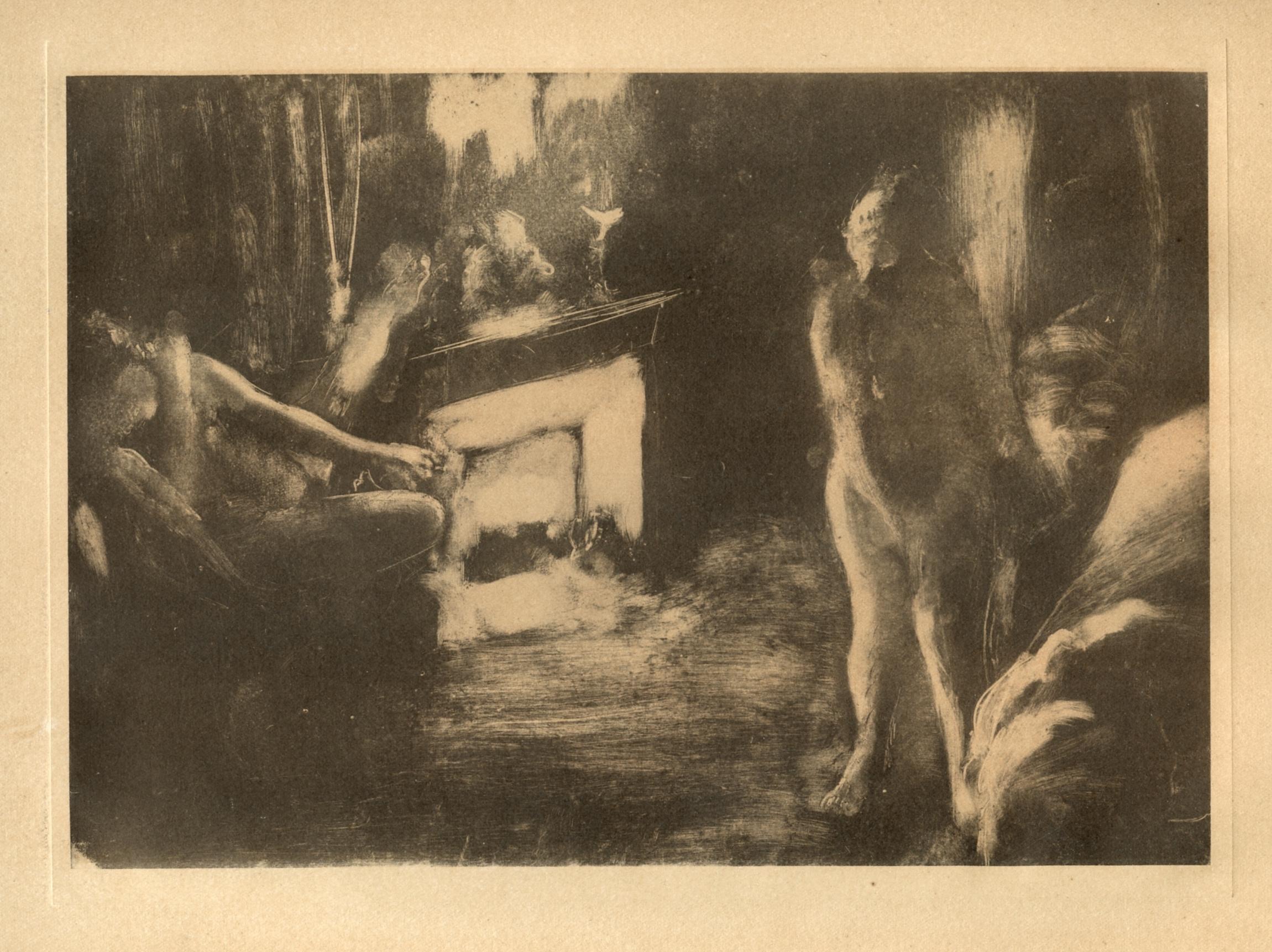 Dega, Devant la Cheminee, monotipi di E. Degas (dopo) in vendita 1