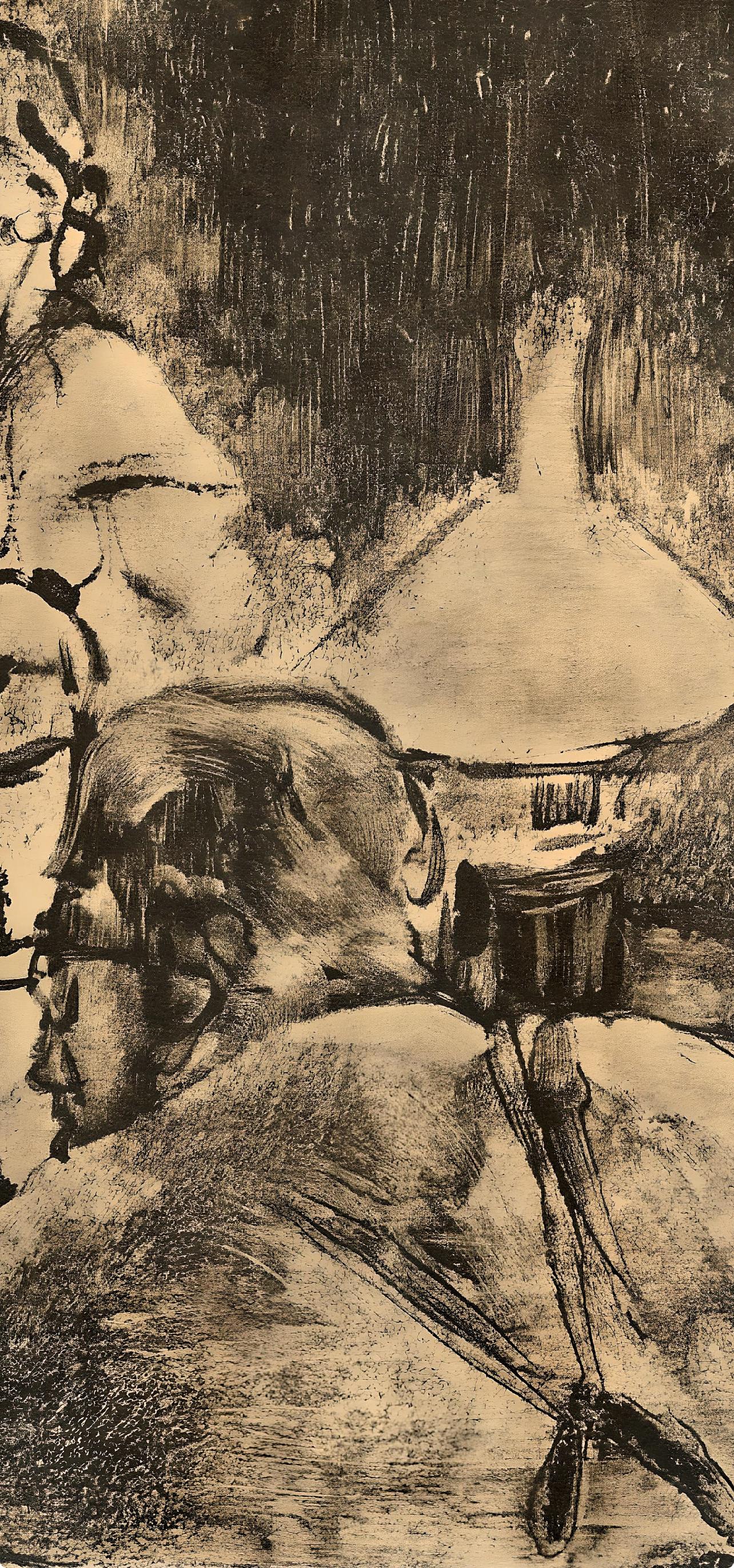 Degas, Famille Cardinal, E. Degas Monotypes (after) - Impressionist Print by Edgar Degas
