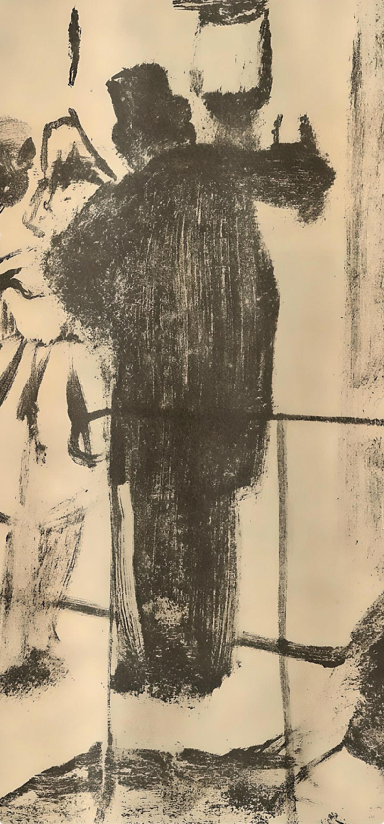 Degas, Famille Cardinal, E. Degas Monotypes (after) - Beige Landscape Print by Edgar Degas