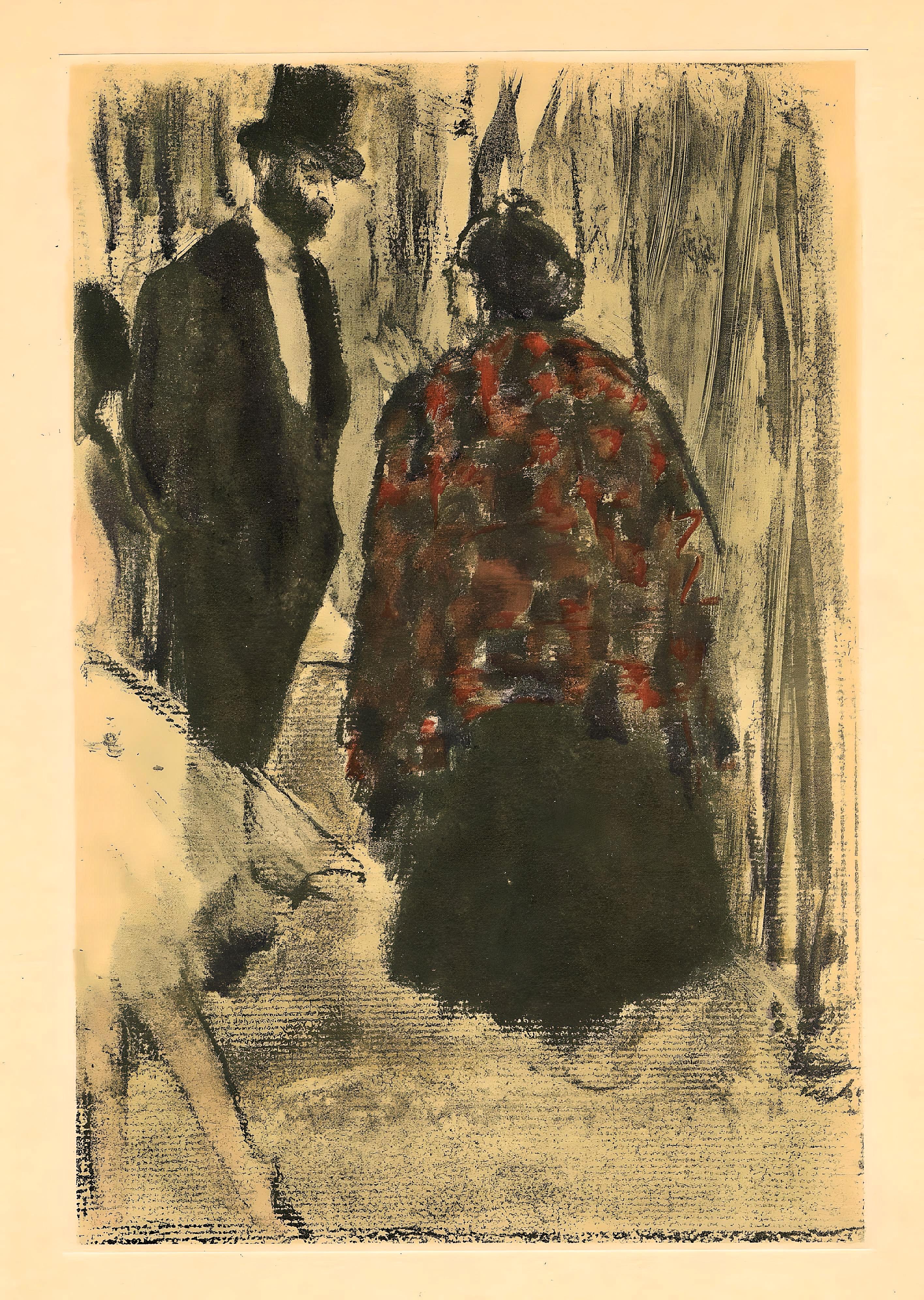 Degas, Famille Cardinal, E. Degas Monotypien (später) (Schwarz), Figurative Print, von Edgar Degas