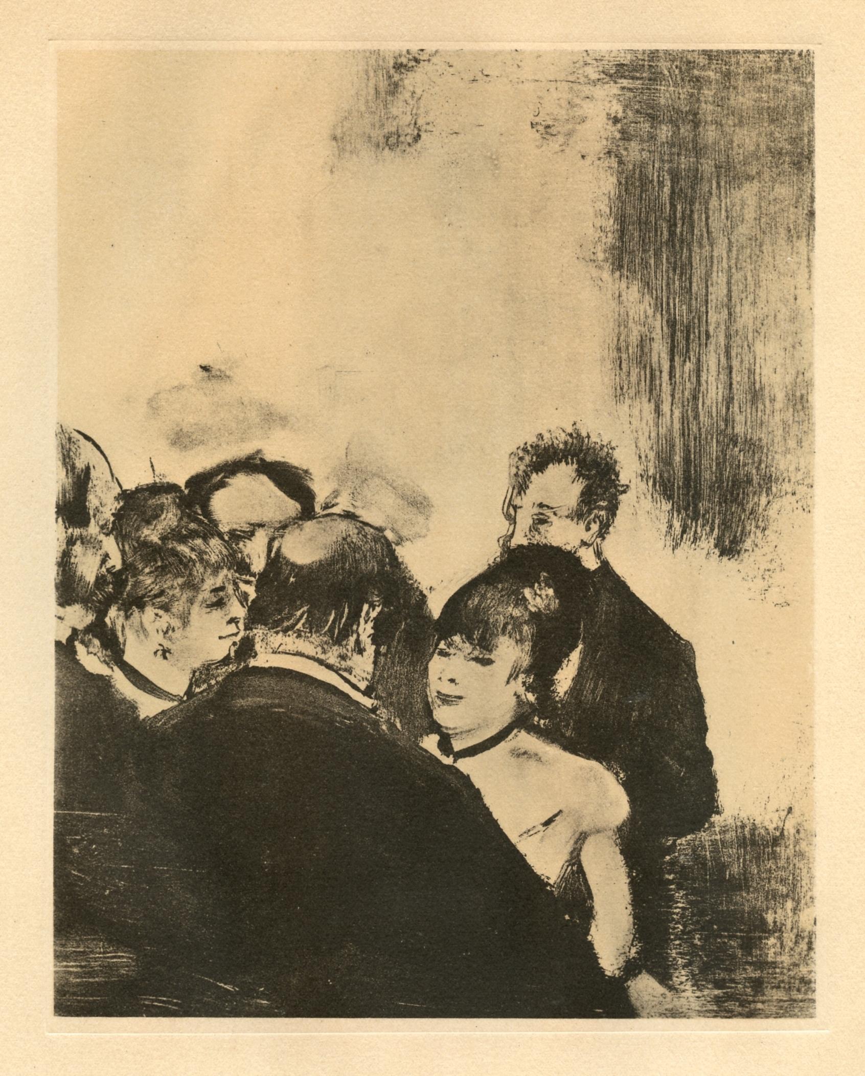 Medium: Engraving on vélin du Marais paper
Year: 1948
Paper Size: 12.25 x 9.125 inches; image size: 8 x 6.25 inches
Inscription: Unsigned and unnumbered, as issued
Notes: From the volume, E. Degas Monotypes, 1948. Published by Quatre