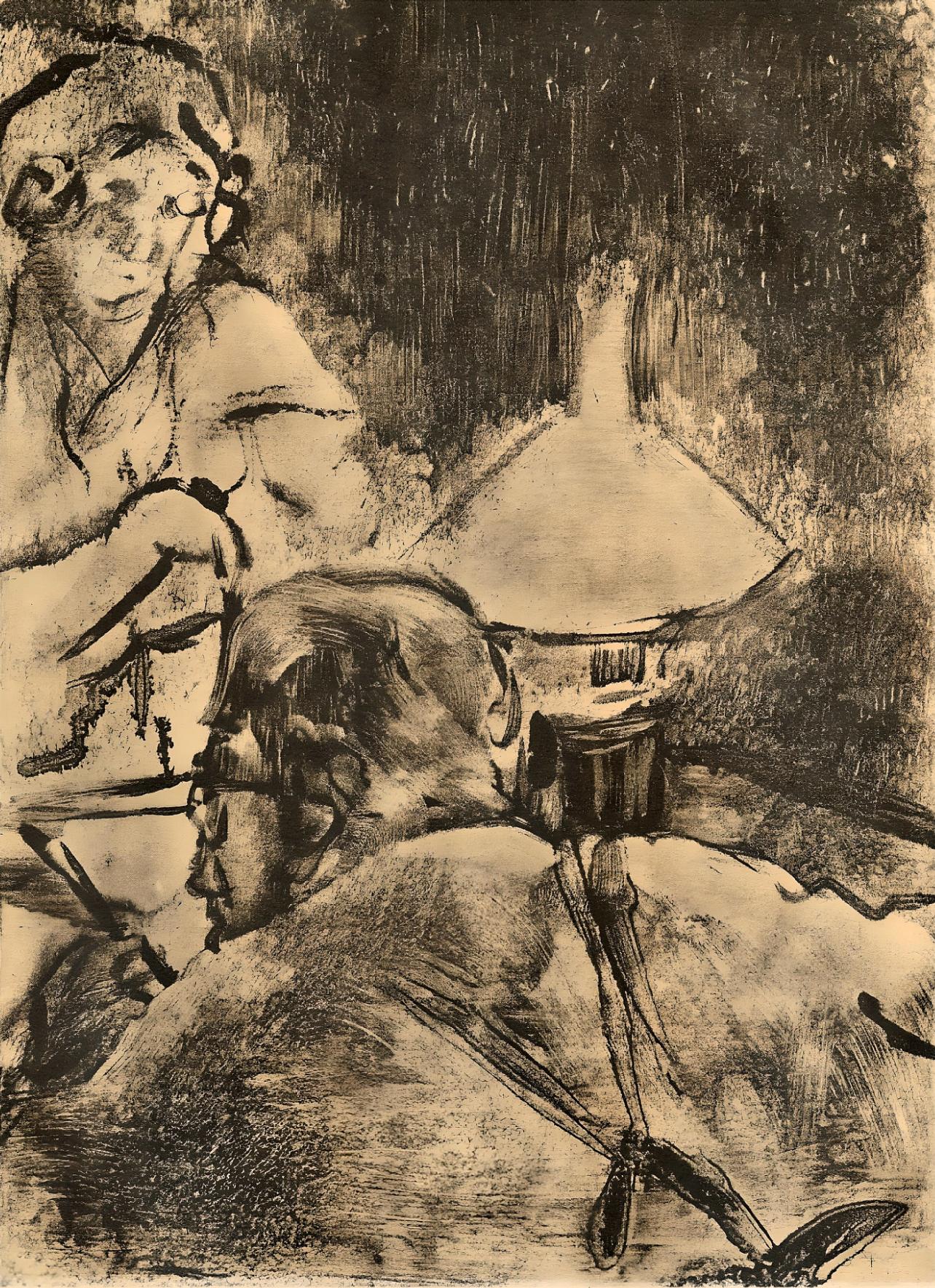 Edgar Degas Figurative Print - Degas, Famille Cardinal, E. Degas Monotypes (after)