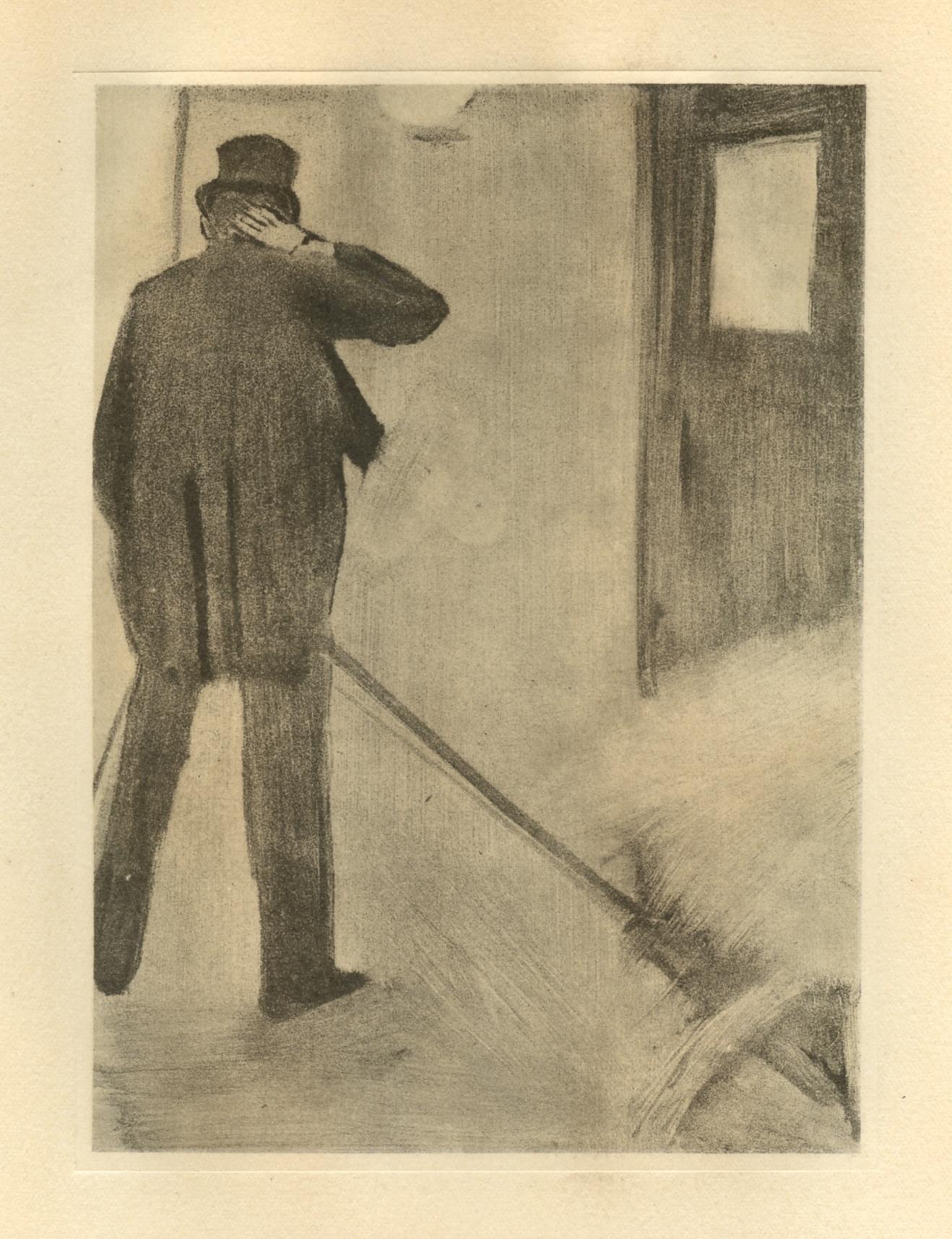 Engraving on Marais vélin paper. Unsigned and unnumbered, as issued. Good Condition; never framed or matted. Notes: From the volume, E. Degas Les Monotypes, 1948. Published by Quatre Chemins-Editart, Paris; printed by Les Ateliers G. Bouan, and