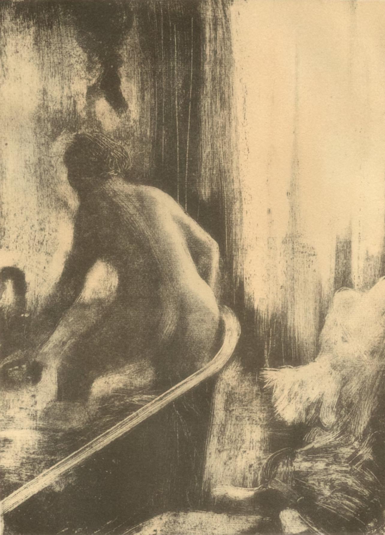 Edgar Degas Figurative Print – Degas, Femme dans la Baignoire, Les Monotypes (nach)